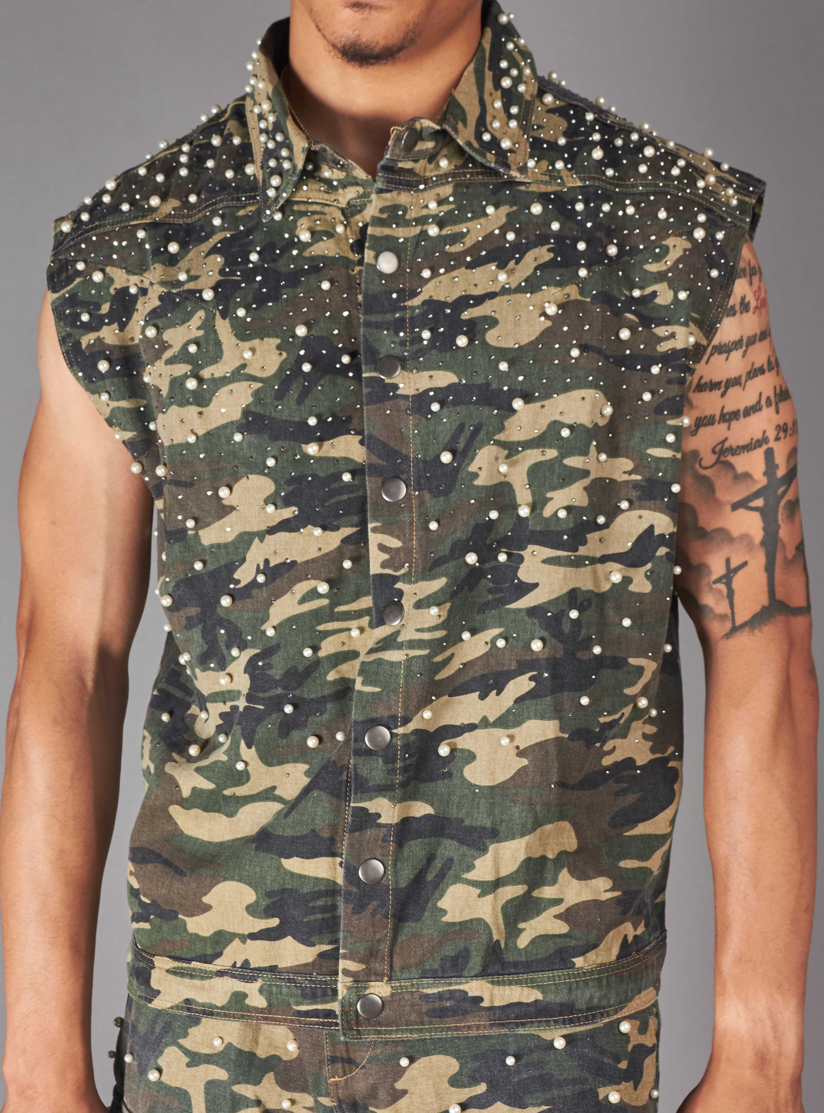 Politics Vest - Miron - Green Khaki Camo - 987