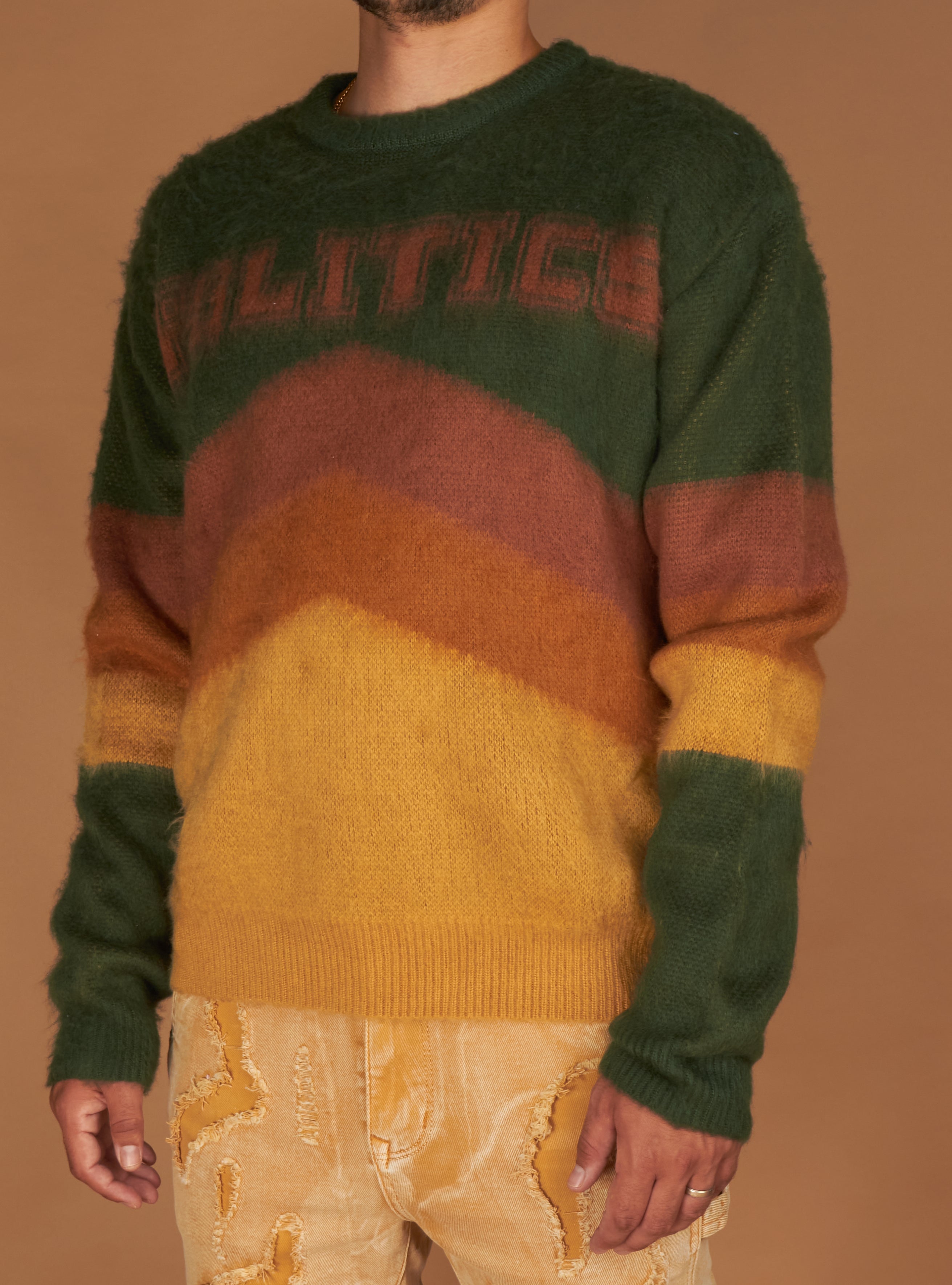 Politics Sweater - Babe - Green and Brown - 501