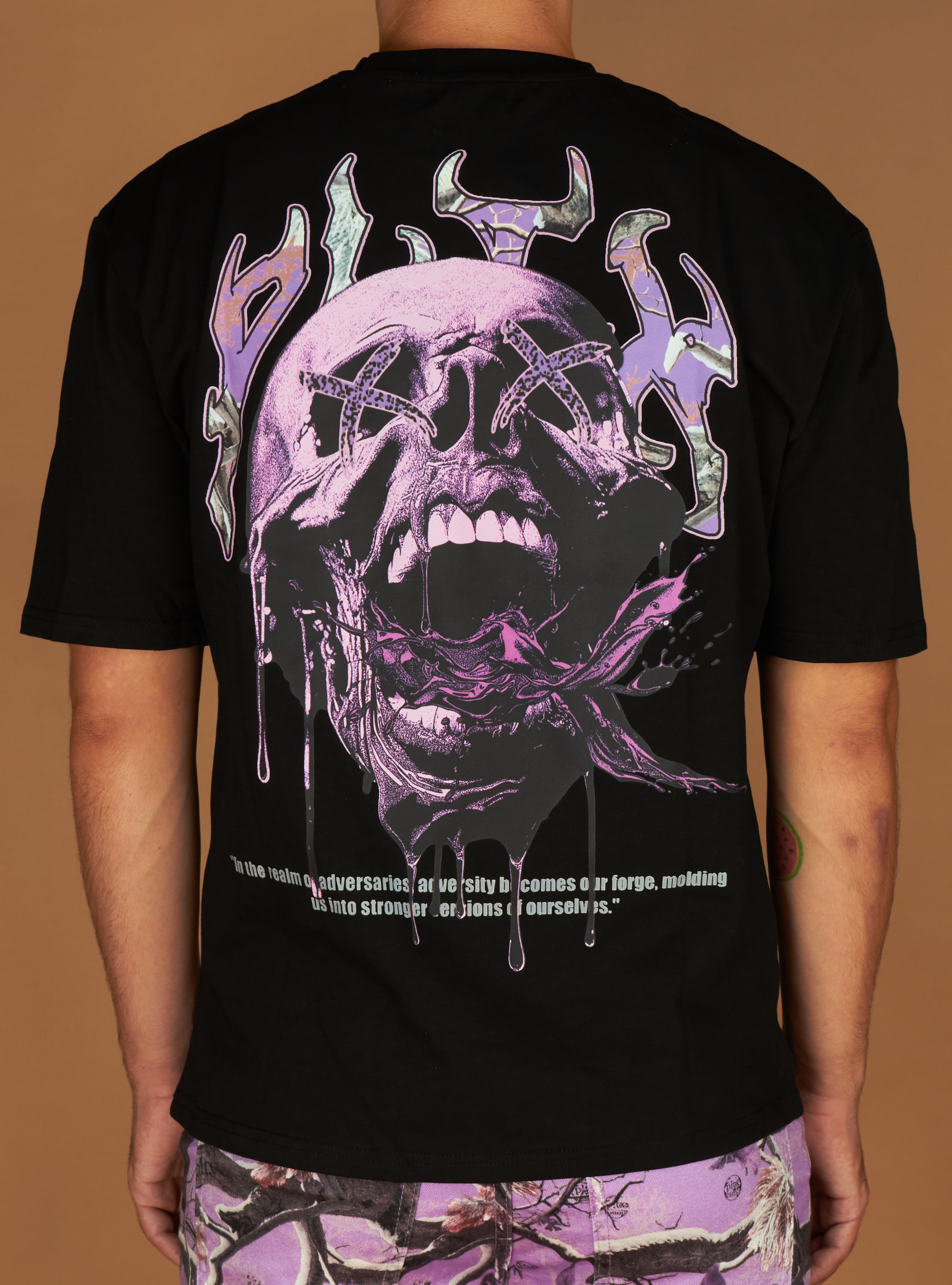 Politics T-Shirt - Mott - Black And Purple - 914