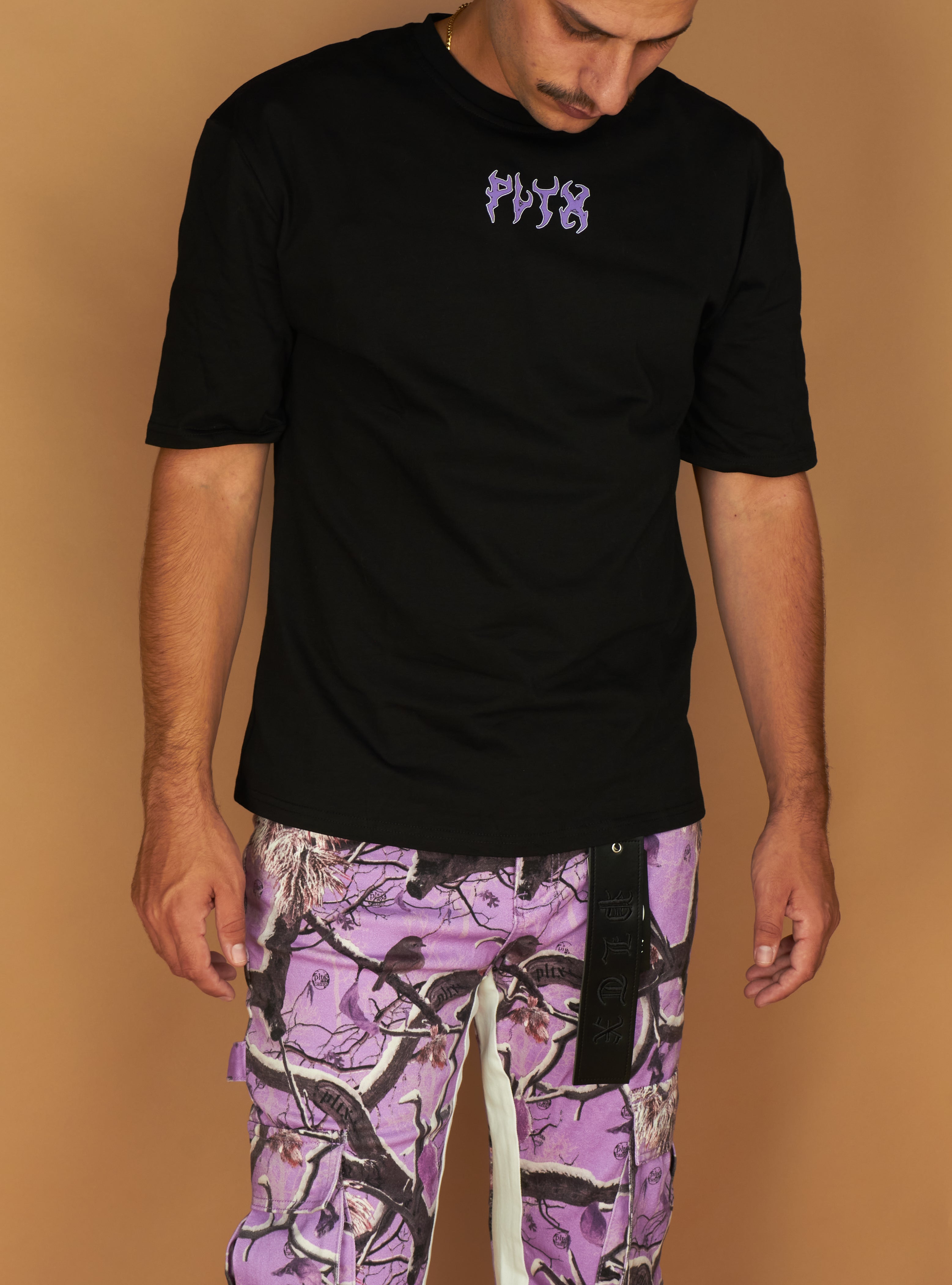Politics T-Shirt - Mott - Black And Purple - 914