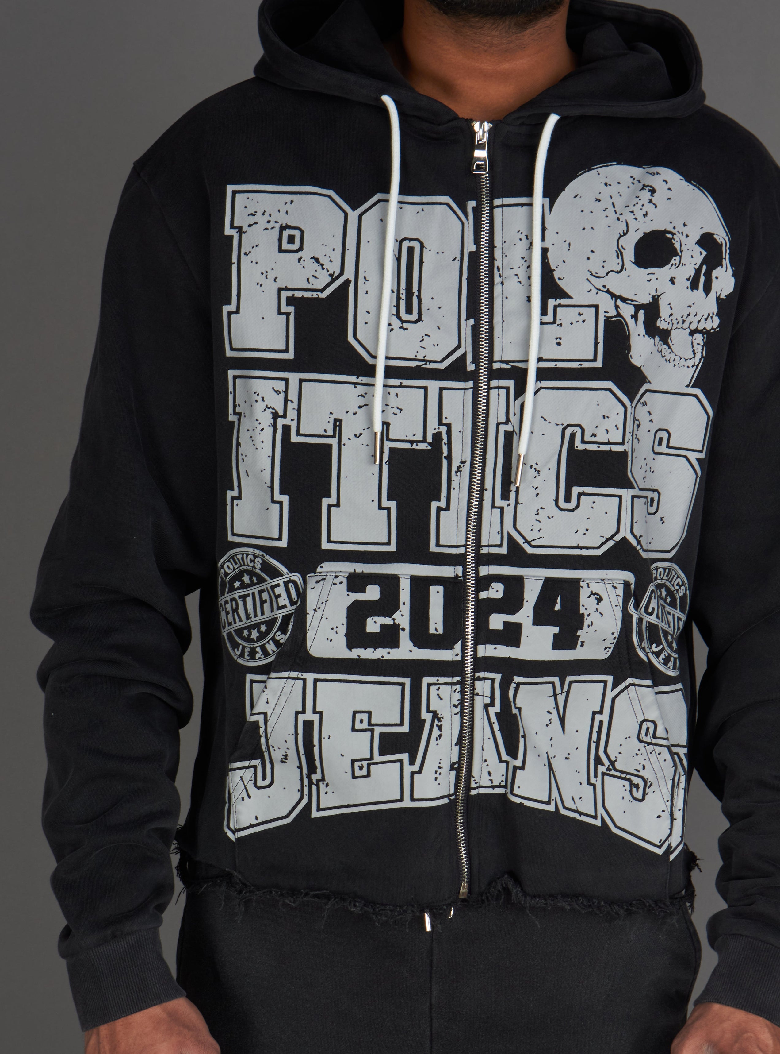 Politics Hoodie - Ruth - Grey Wash - 110
