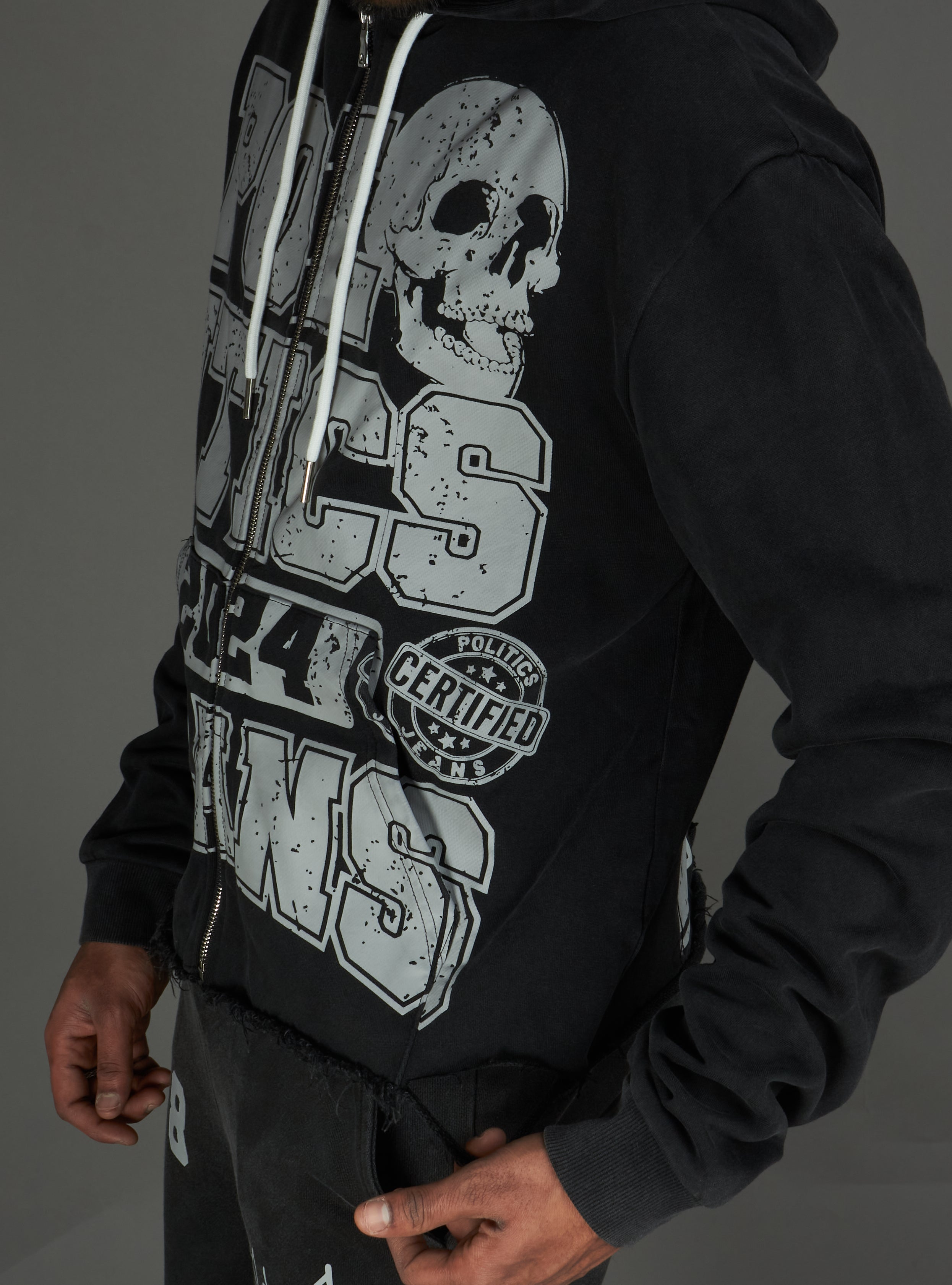 Politics Hoodie - Ruth - Grey Wash - 110