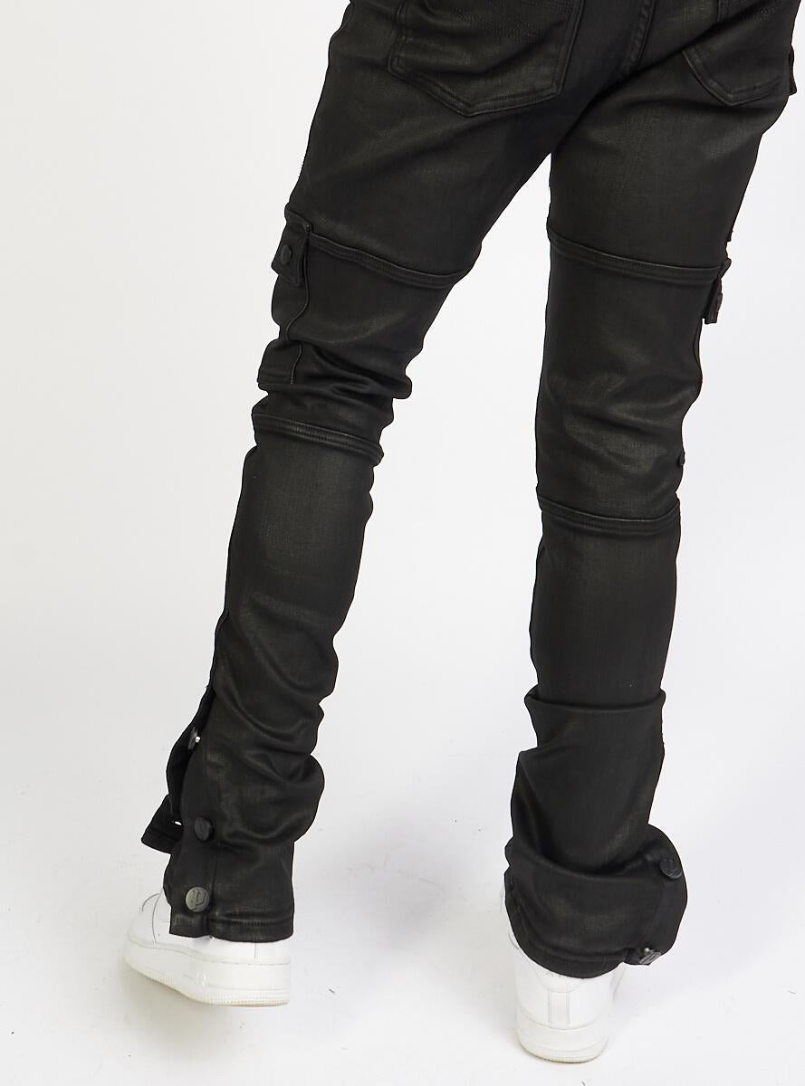 Politics Wax Stacked Jeans - Hanson - Jet Black - 503