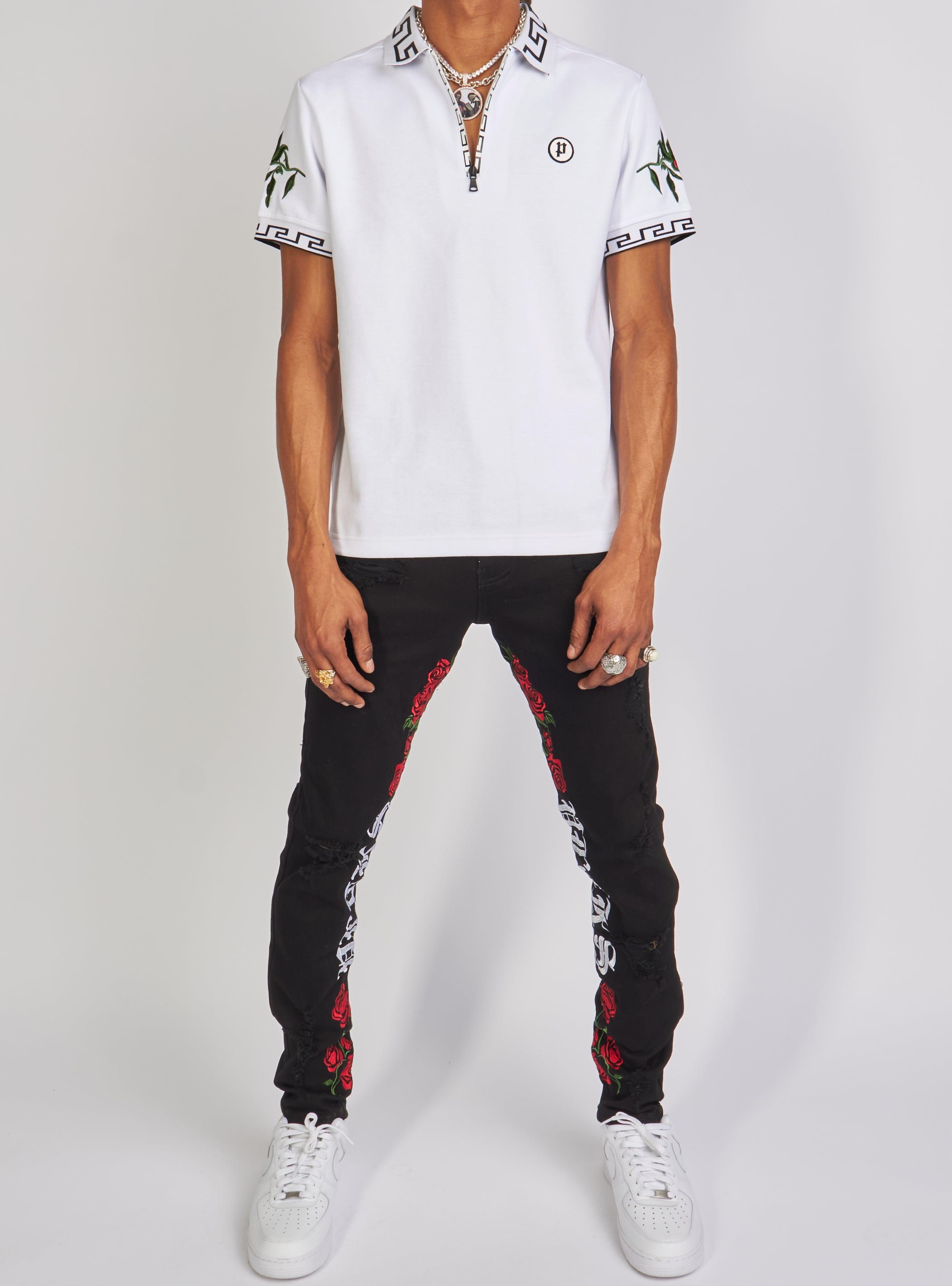 Politics T-Shirt - Allen Polo - White And Black - ALLEN155