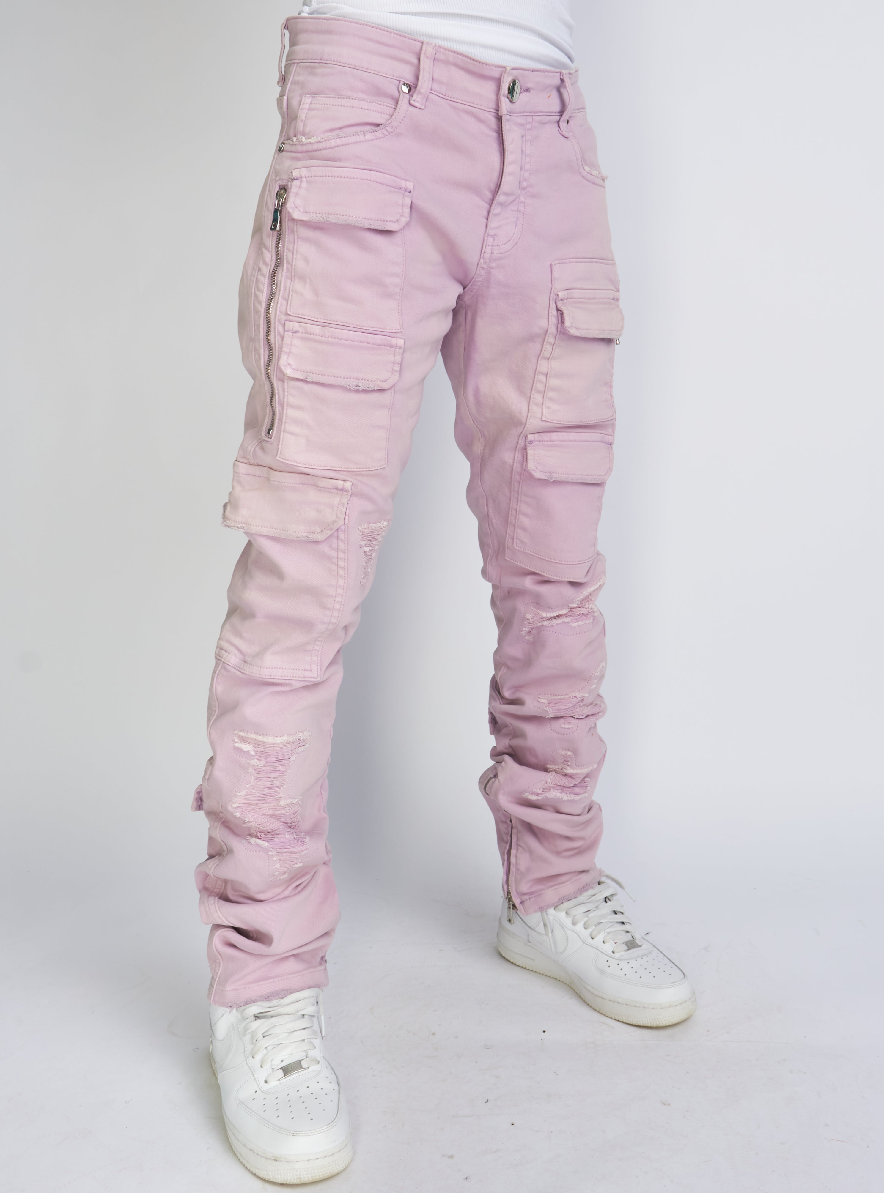 Politics Jeans - Skinny Stacked Cargo - Lavender - Murphy509