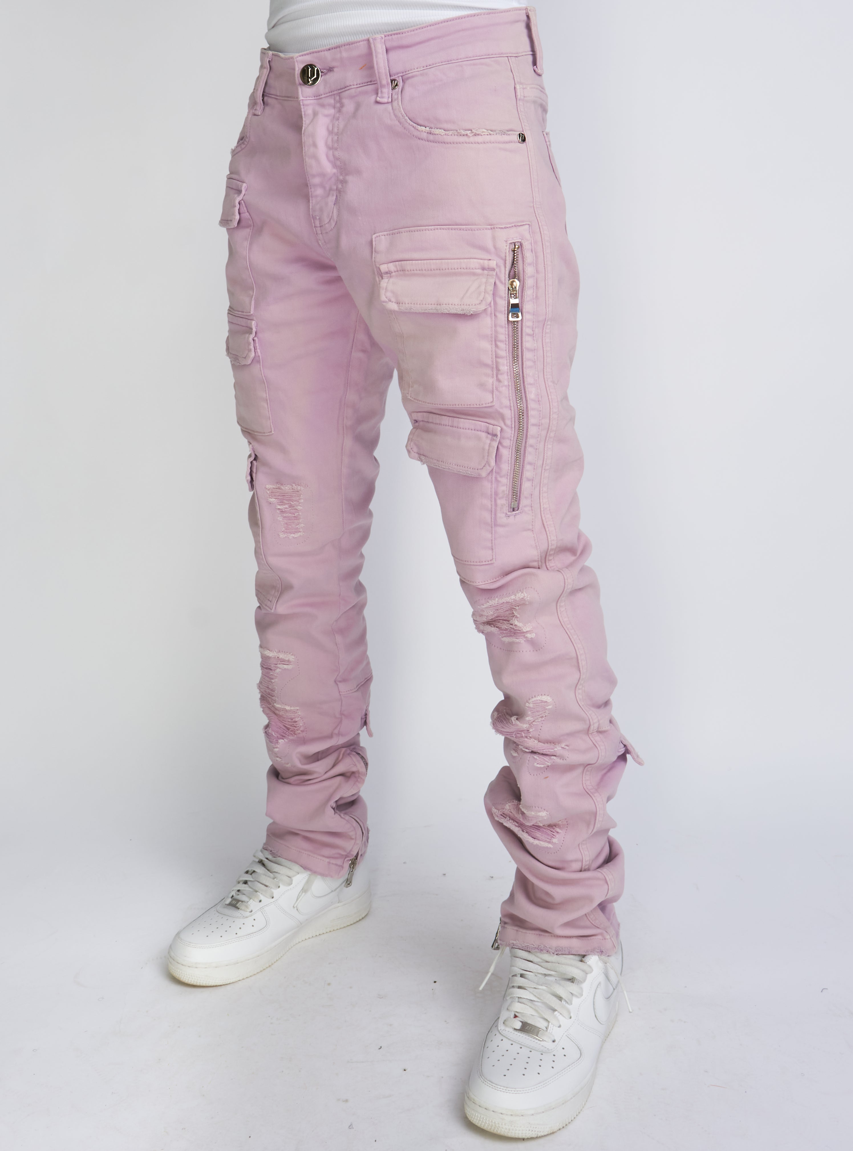 Politics Jeans - Skinny Stacked Cargo - Lavender - Murphy509