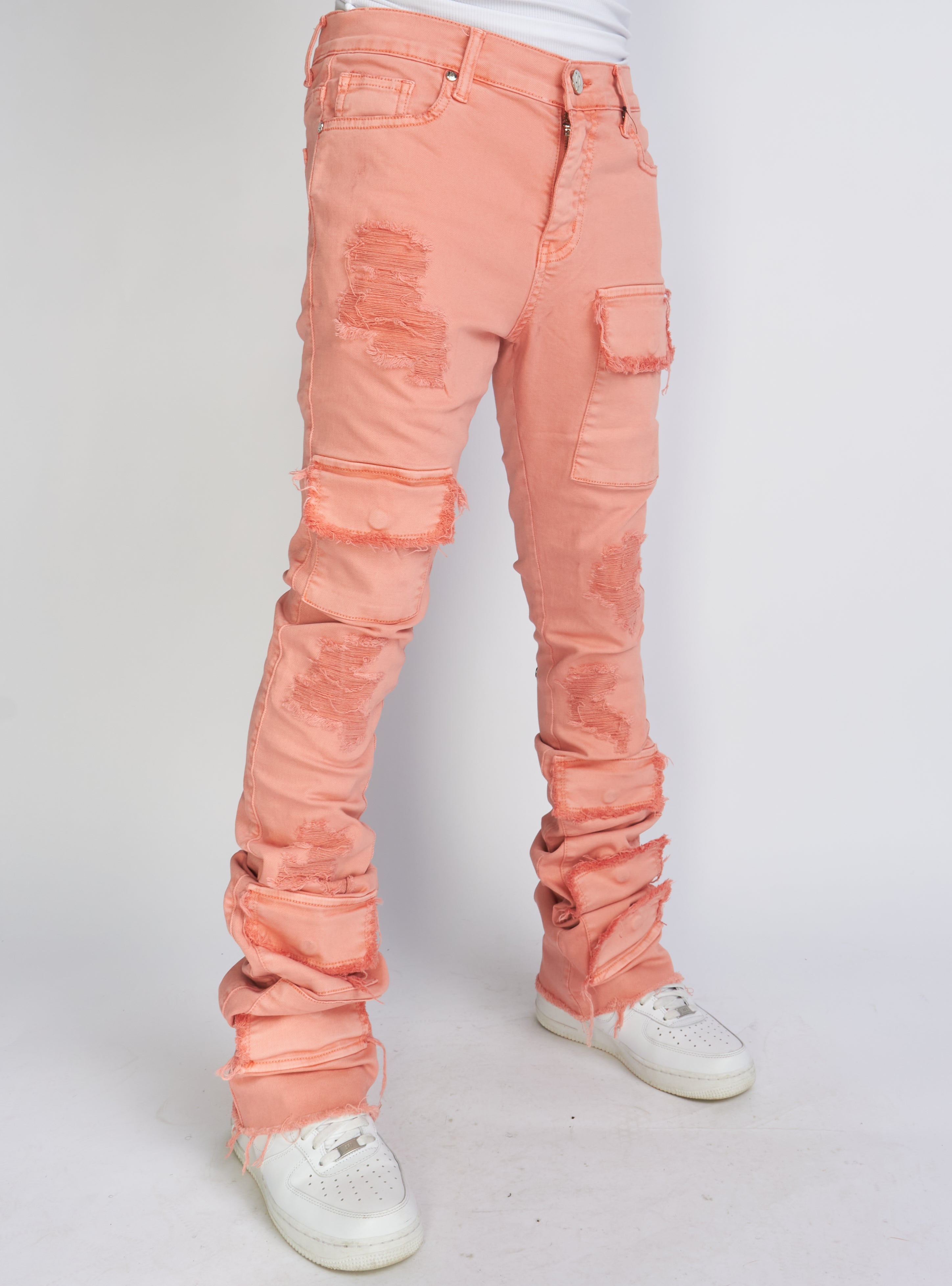 Politics Jeans - Super Stacked Cargo - Coral - Marcel503