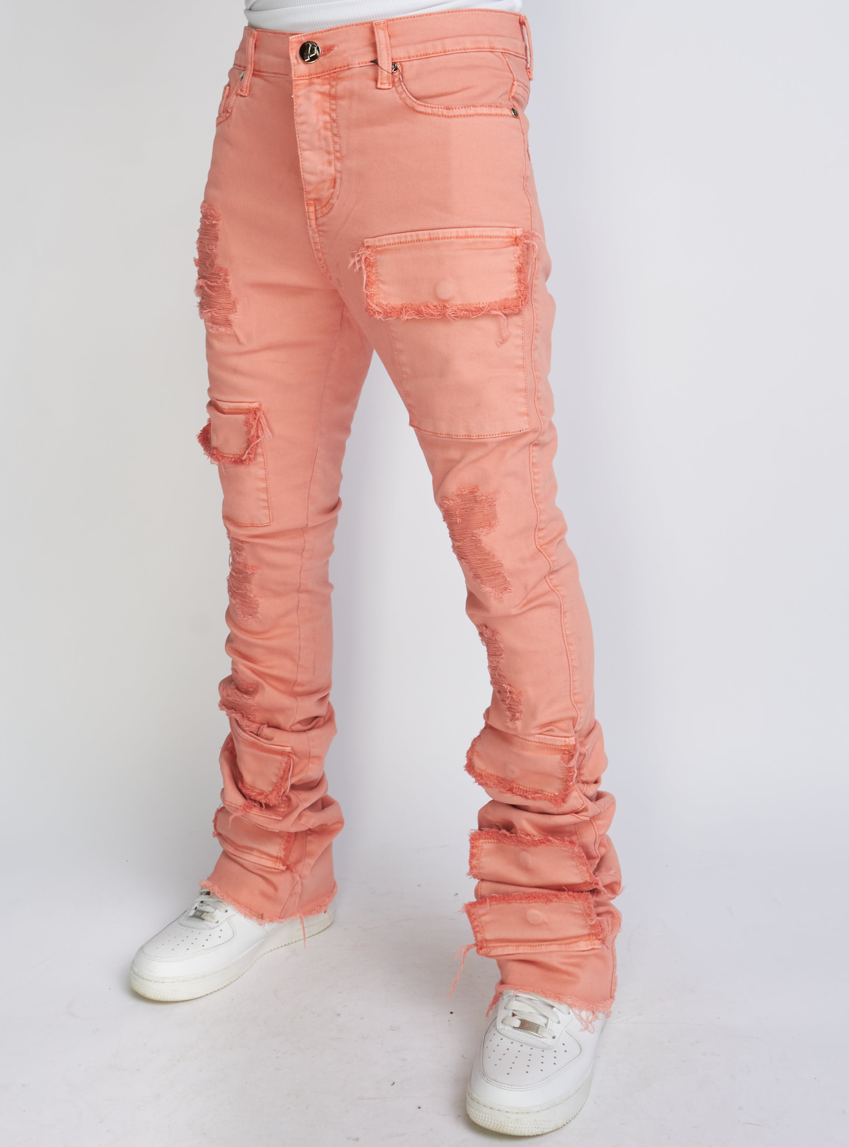 Politics Jeans - Super Stacked Cargo - Coral - Marcel503