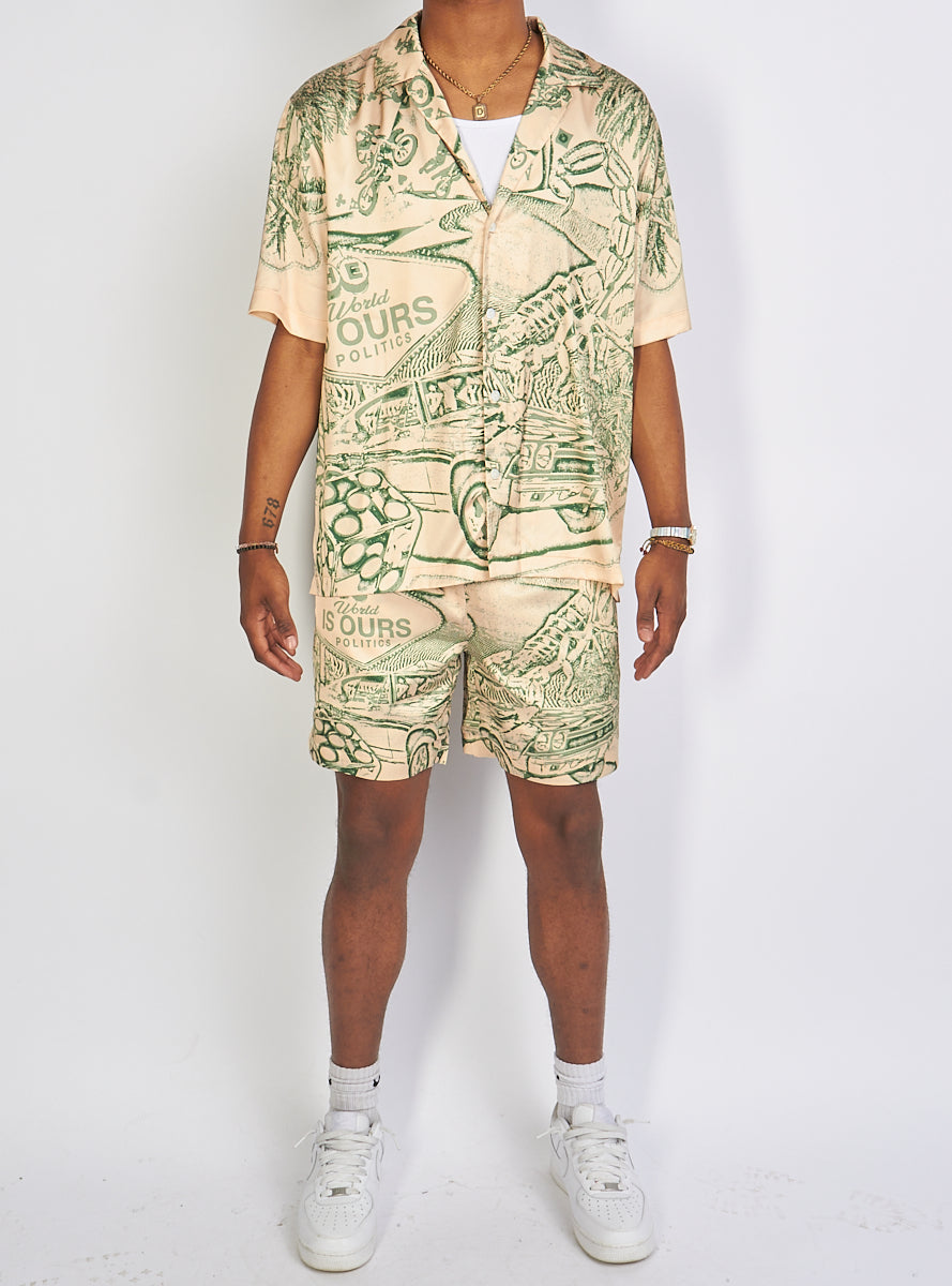 Politics Short Set - Cream - Martin641