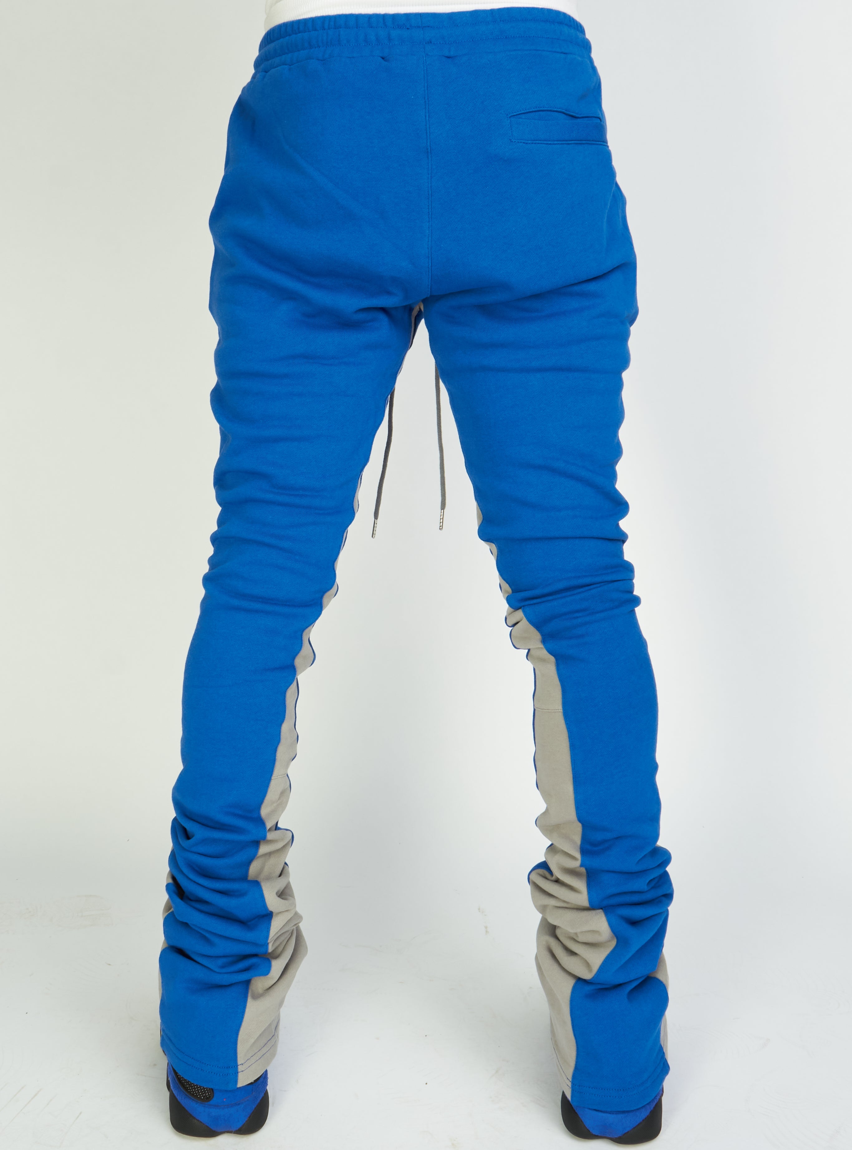 Politics Sweatpants - Super Stacked Sweatpants - Blue And Grey - Foster705