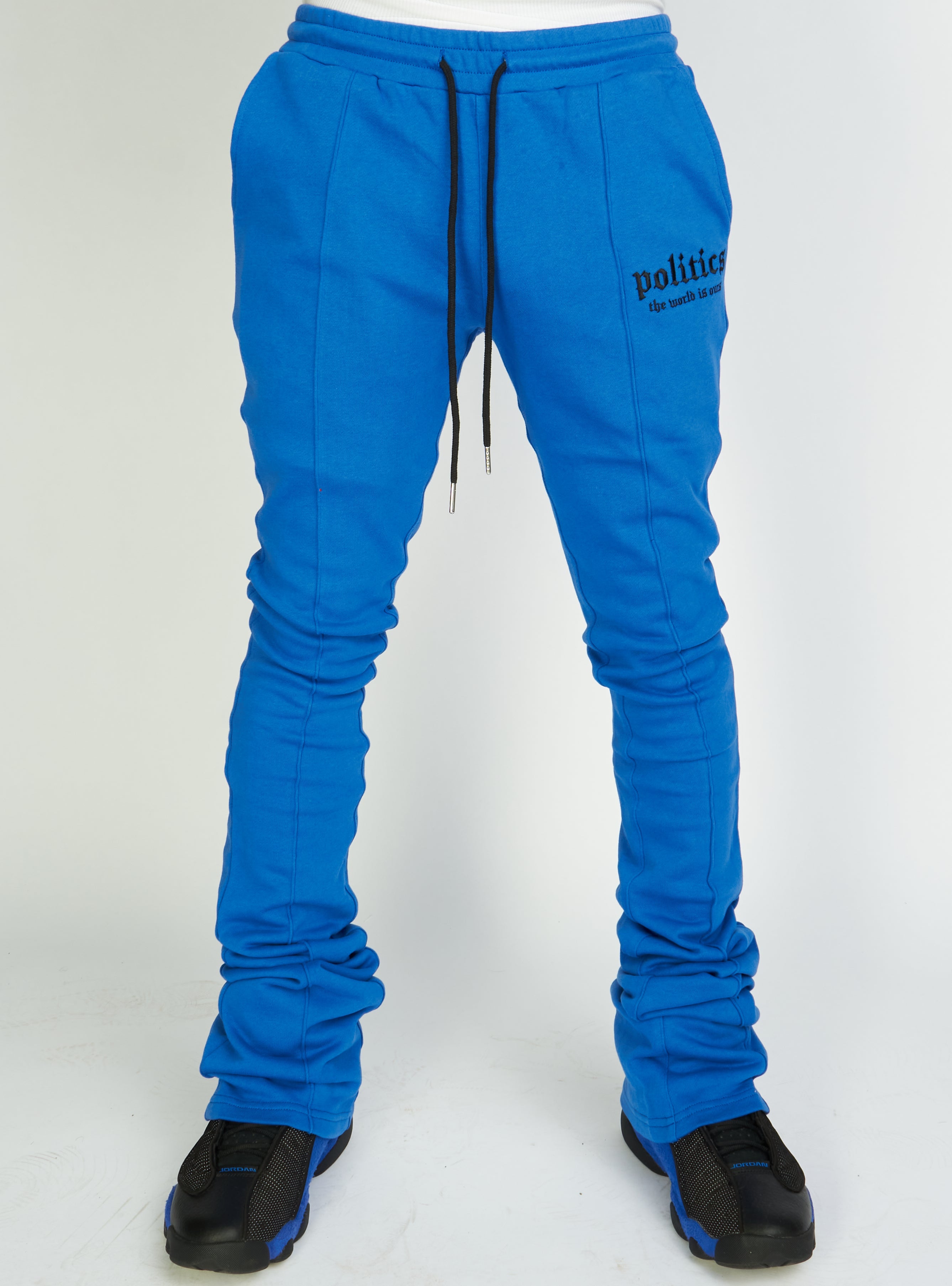 Politics Sweatpants - Super Stacked Sweatpants - Blue - Foster709