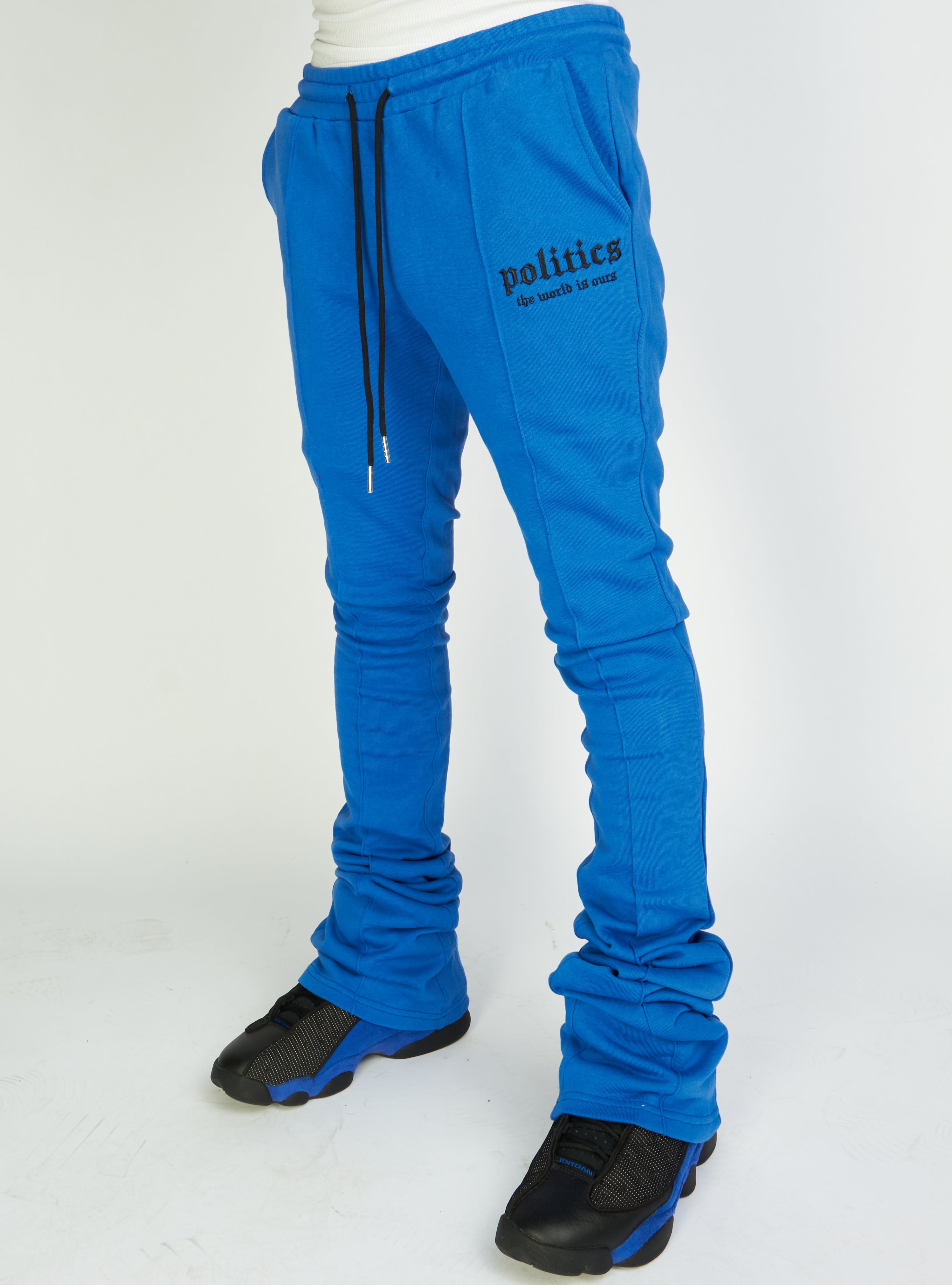 Politics Sweatpants - Super Stacked Sweatpants - Blue - Foster709