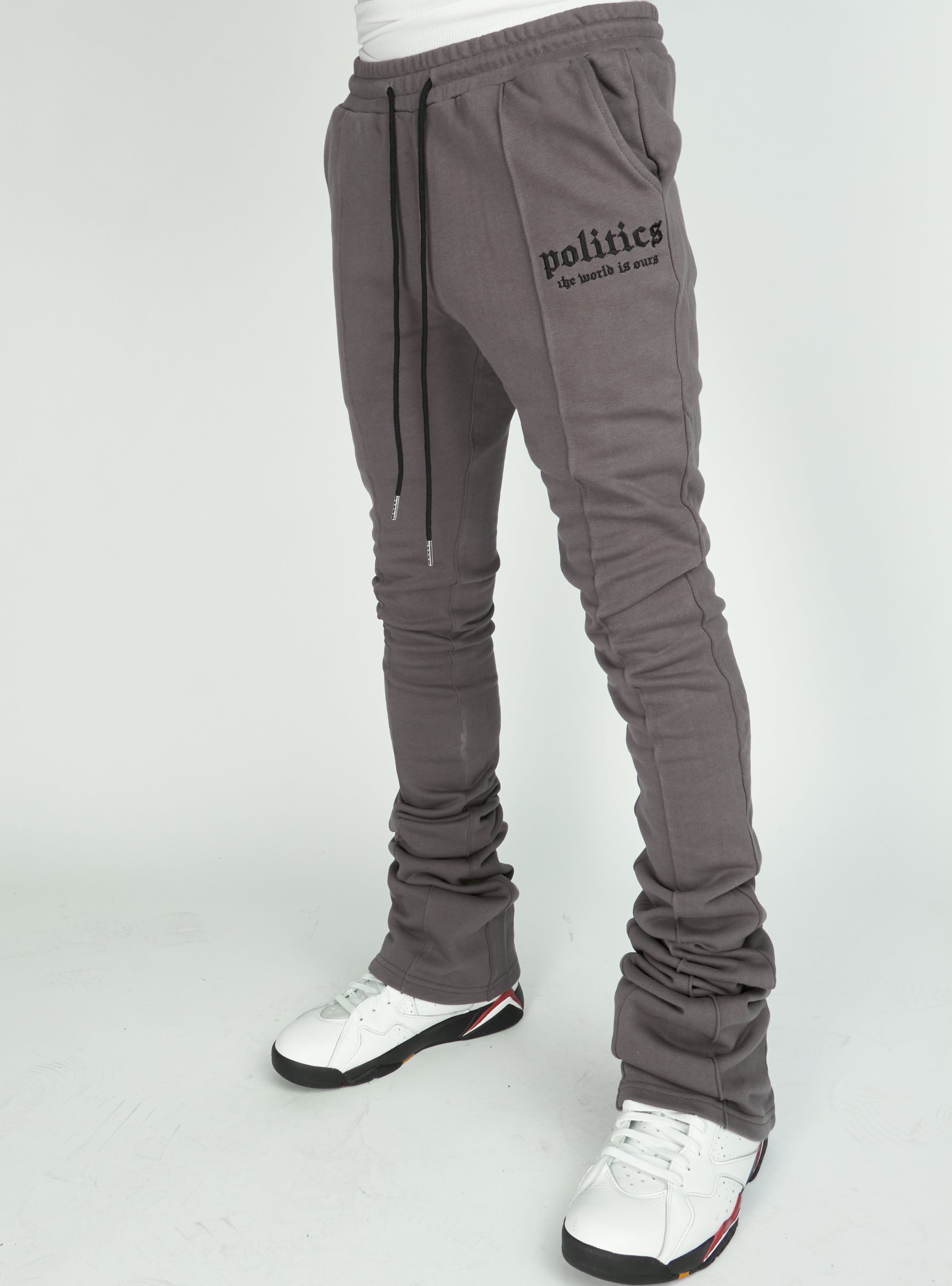 Politics Sweatpants - Super Stacked Sweatpants - Sport Grey  - Foster711