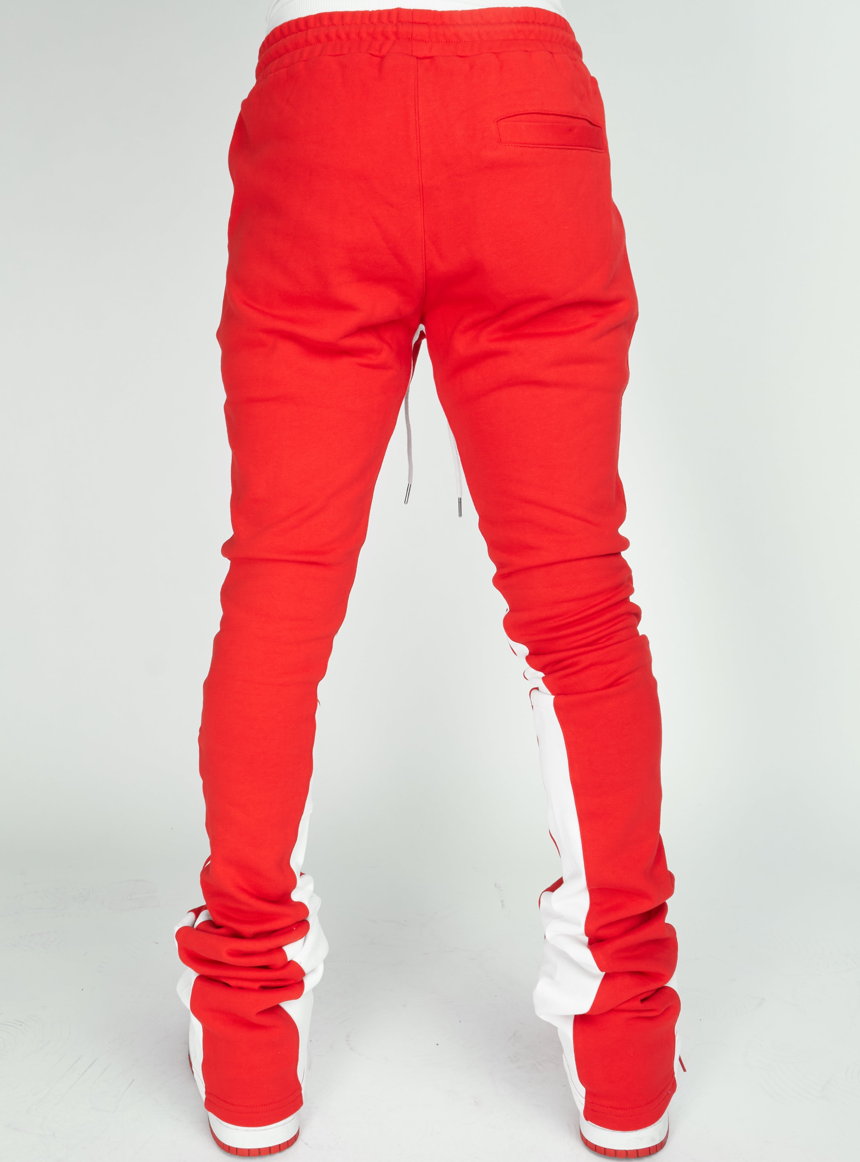 Politics Sweatpants - Super Stacked Sweatpants - Red And White - Foster701