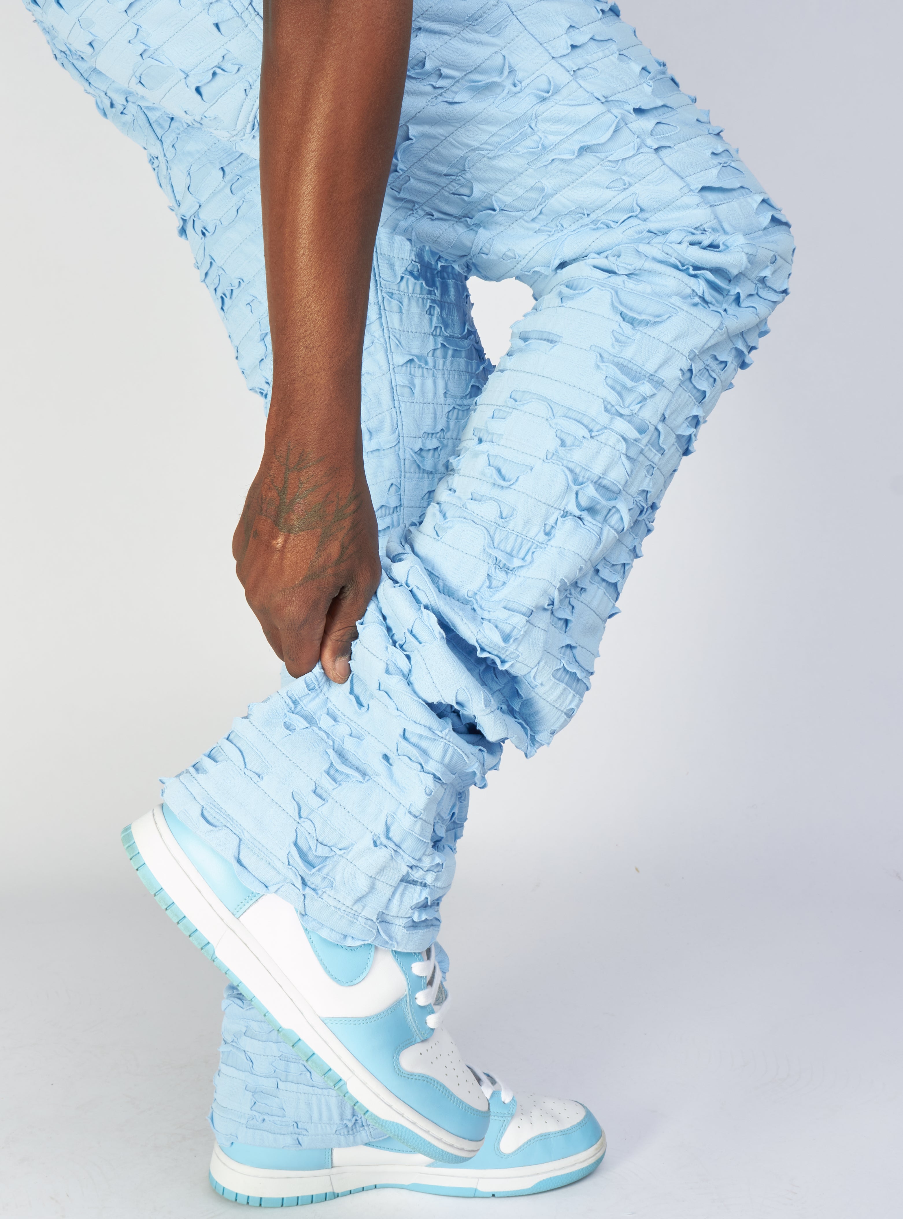 Politics Jeans - Lucas - Baby Blue - Shredded Stacked Flare - 504