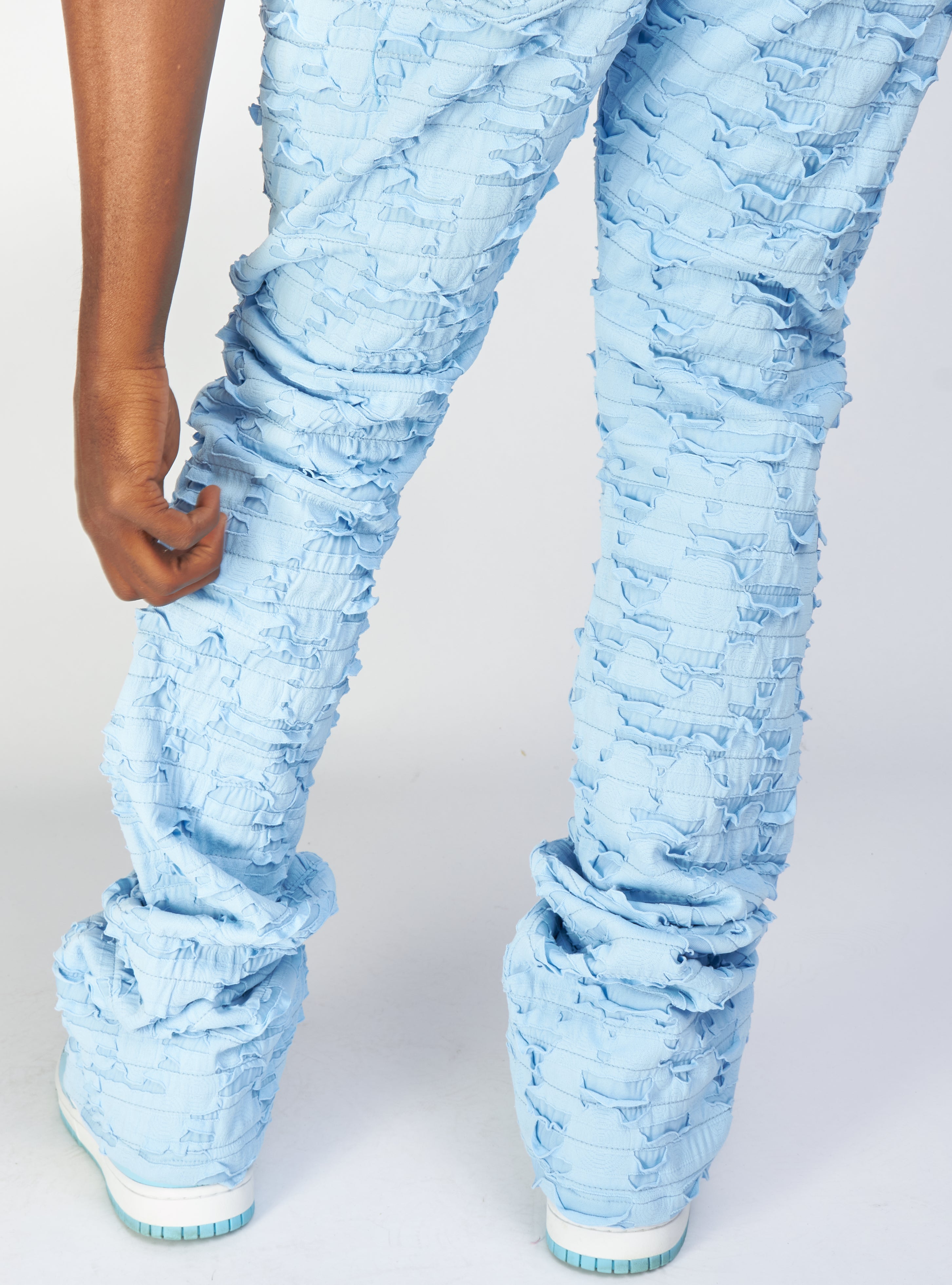 Politics Jeans - Lucas - Baby Blue - Shredded Stacked Flare - 504