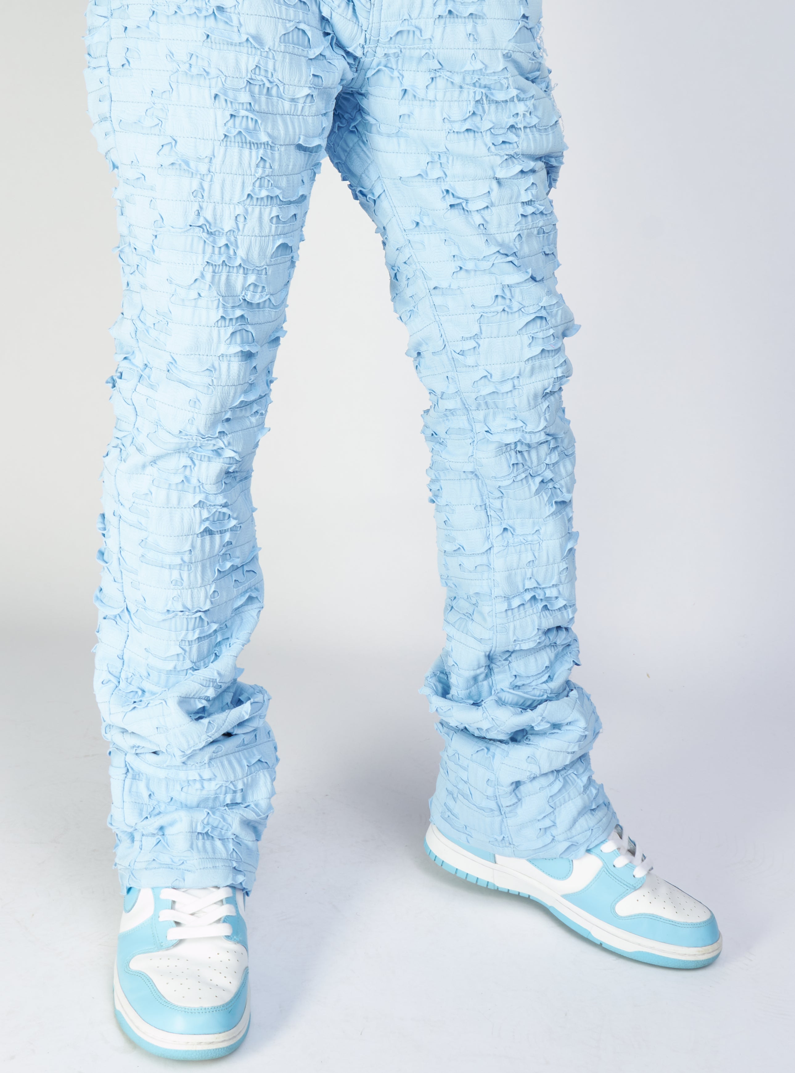 Politics Jeans - Lucas - Baby Blue - Shredded Stacked Flare - 504