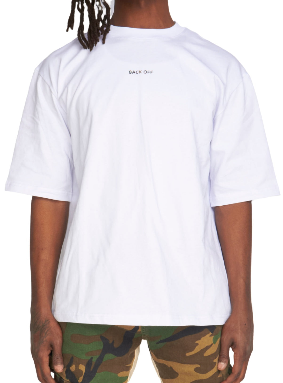 Politics T-Shirt - Oversized - White and Army Camo - Mott105