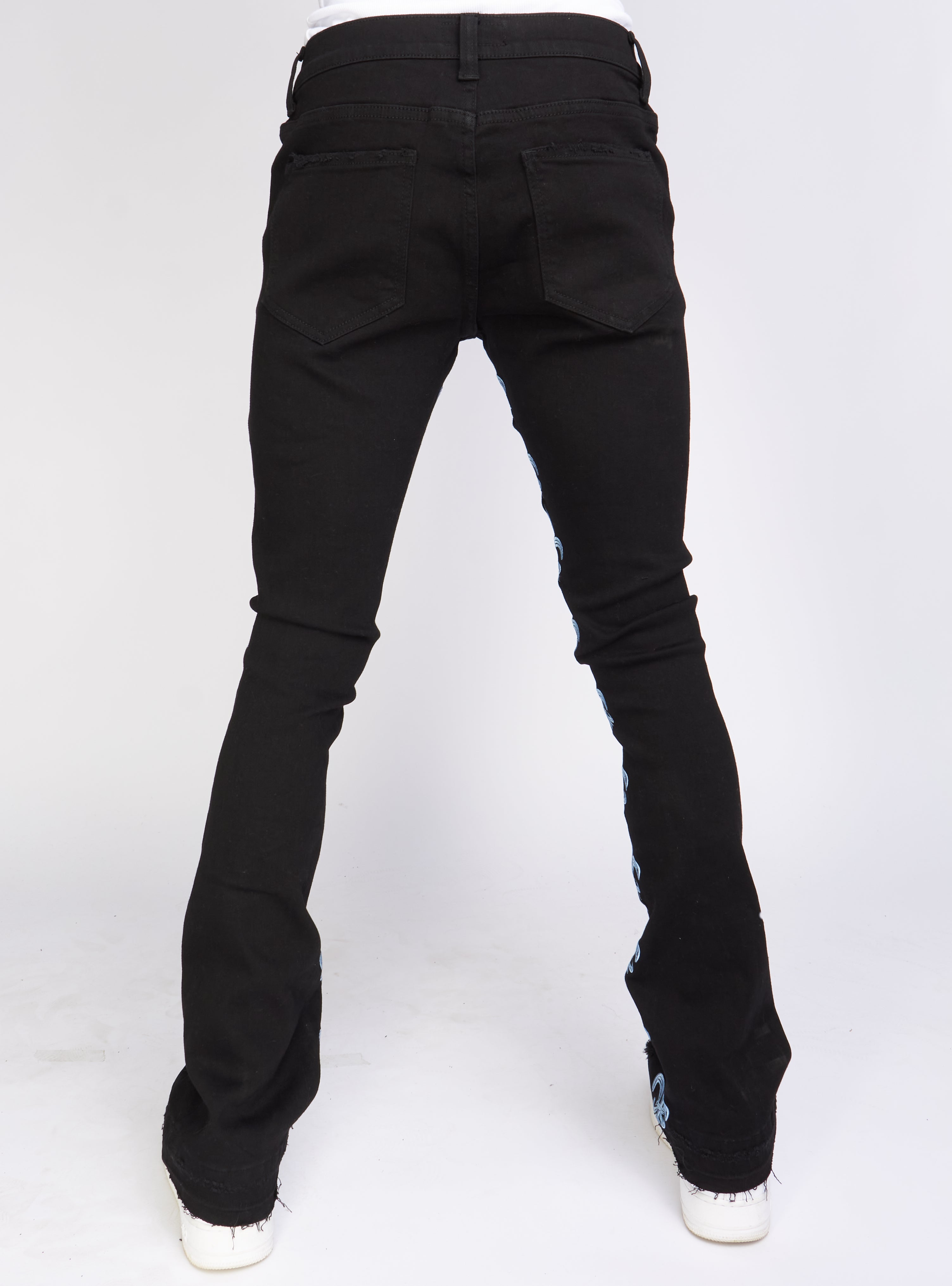 Politics Jeans - Stacked Embroidery - Black and Blue - Barkley506