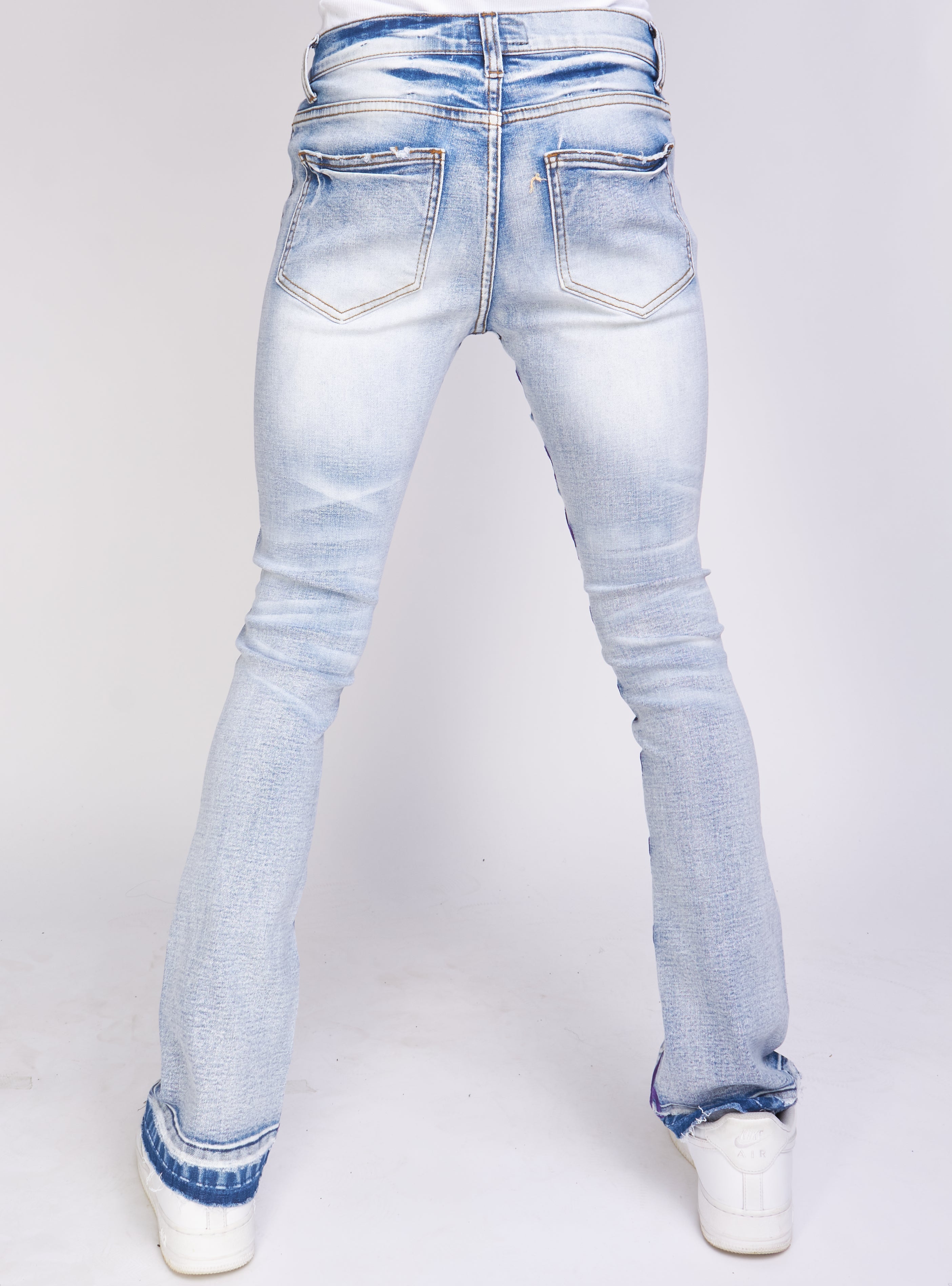 Politics Jeans - Stacked Embroidery - Light Blue and Purple - Barkley502