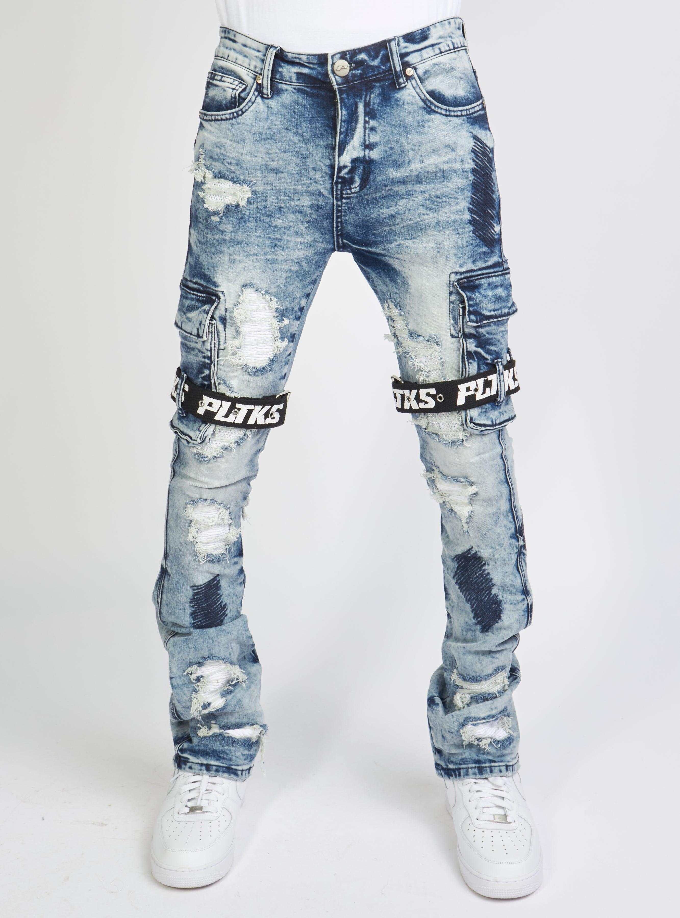 Politics Jeans - Wooden Denim Stacked Flare - Blue Wash - POLDWOODEN103