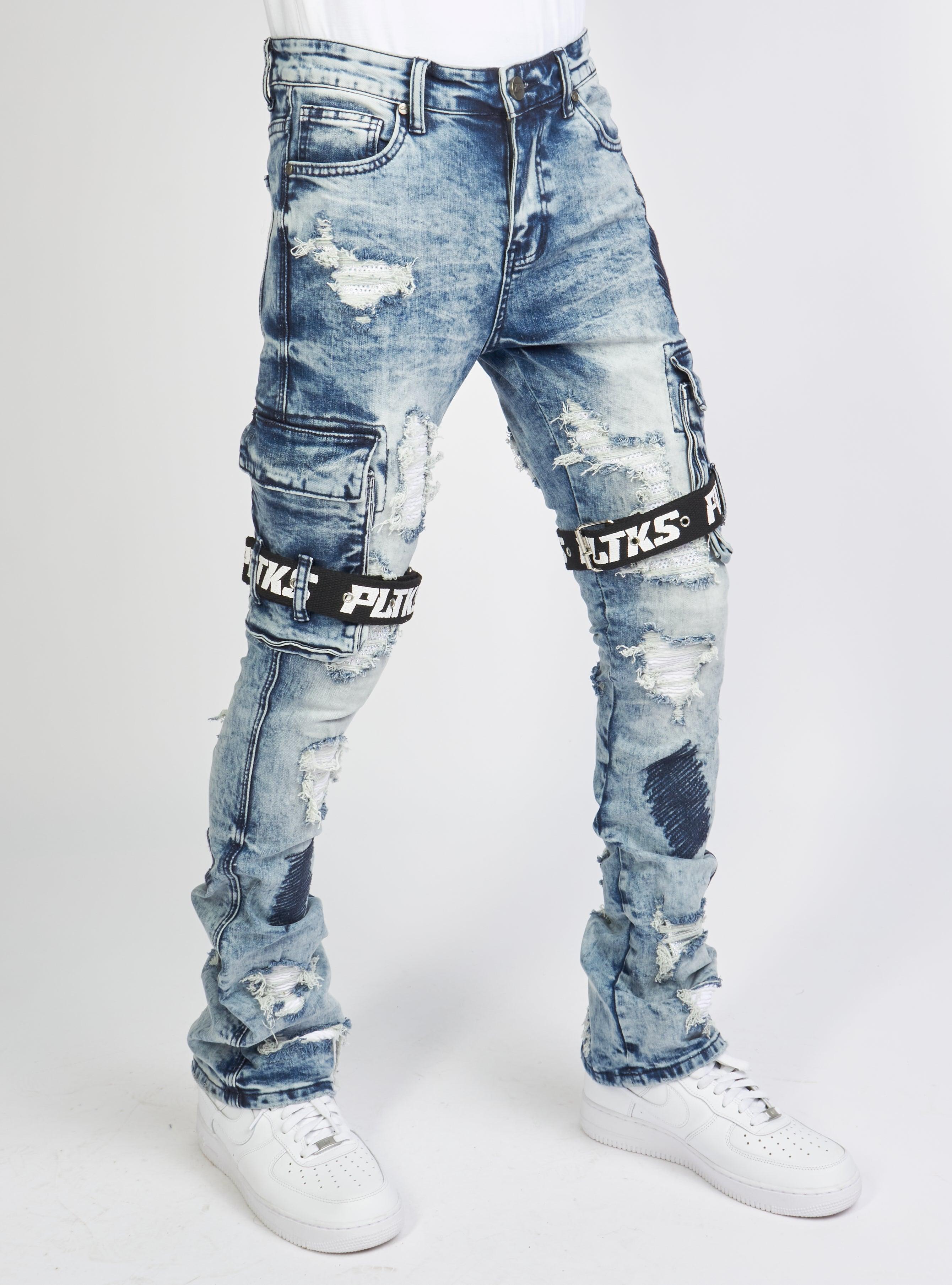 Politics Jeans - Wooden Denim Stacked Flare - Blue Wash - POLDWOODEN103