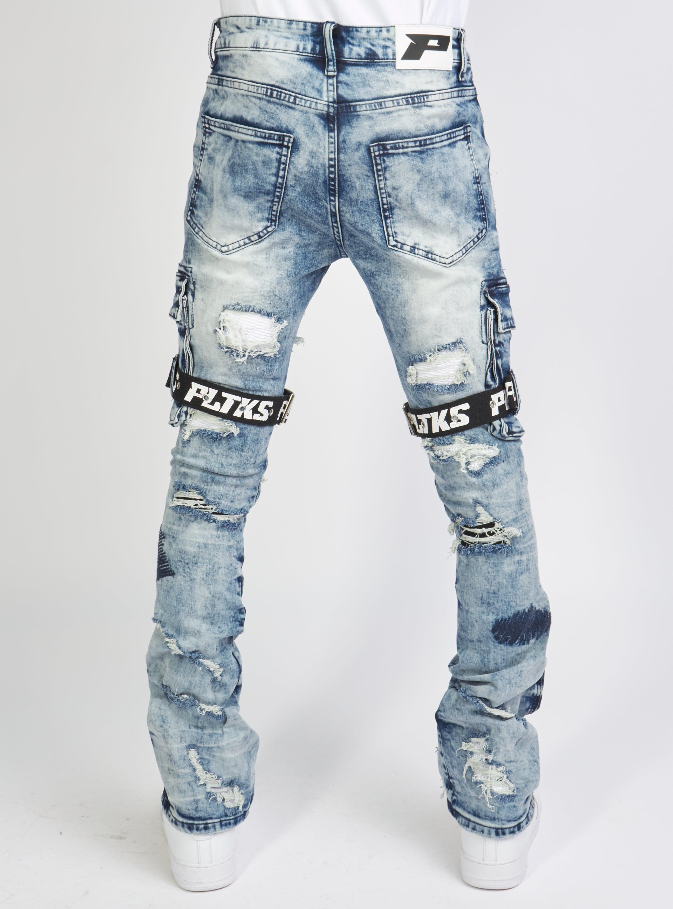 Politics Jeans - Wooden Denim Stacked Flare - Blue Wash - POLDWOODEN103