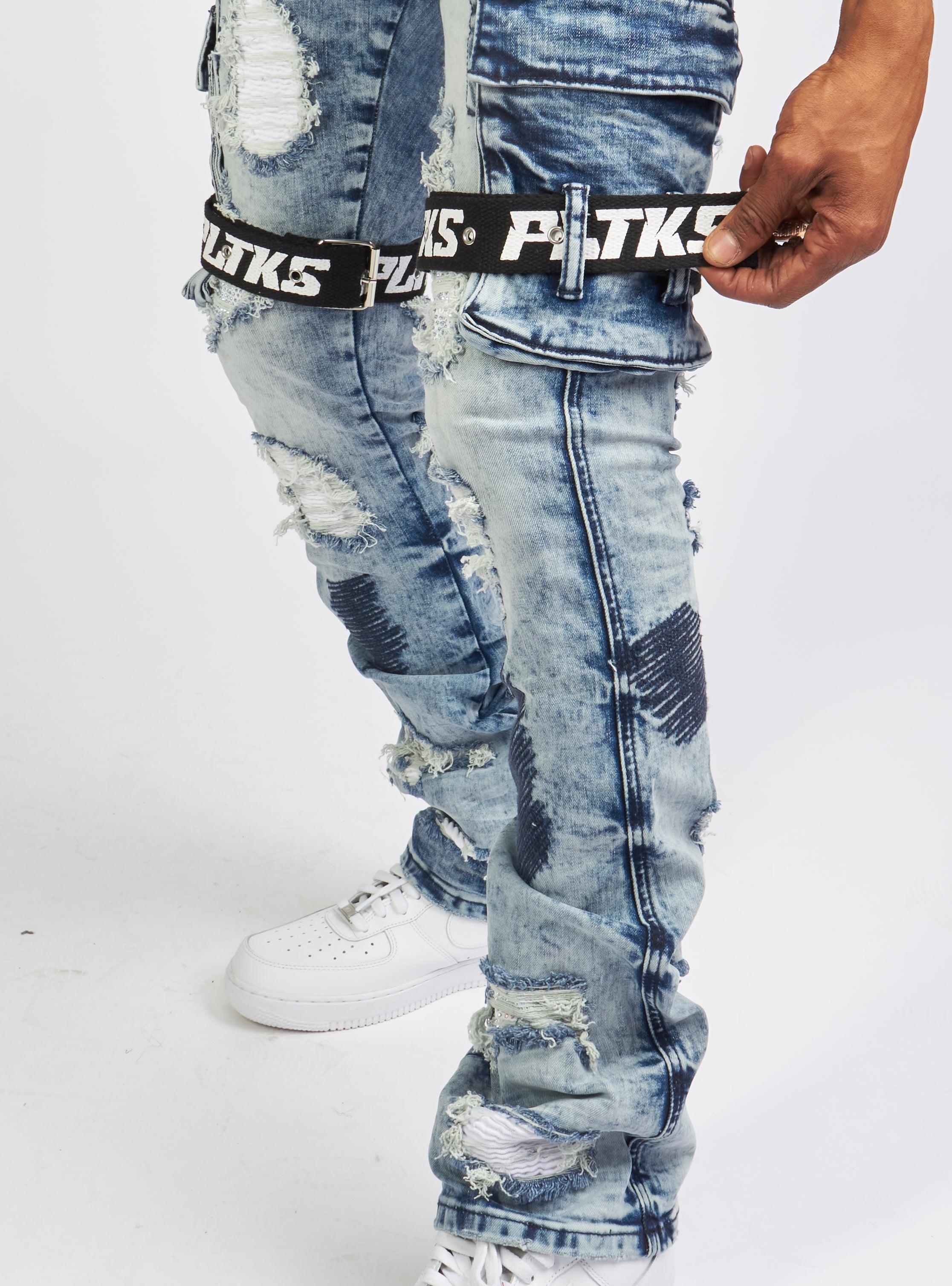 Politics Jeans - Wooden Denim Stacked Flare - Blue Wash - POLDWOODEN103