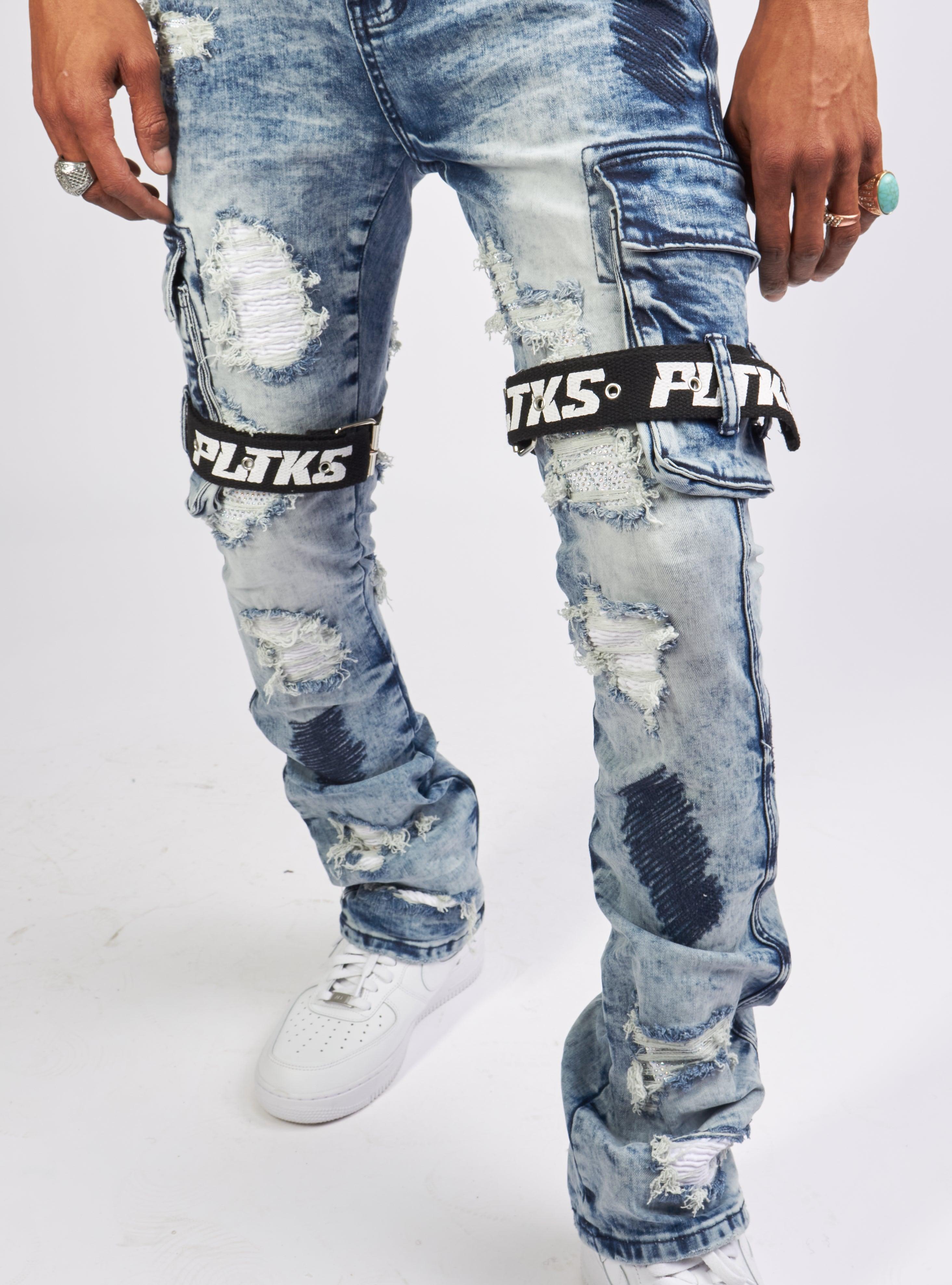 Politics Jeans - Wooden Denim Stacked Flare - Blue Wash - POLDWOODEN103