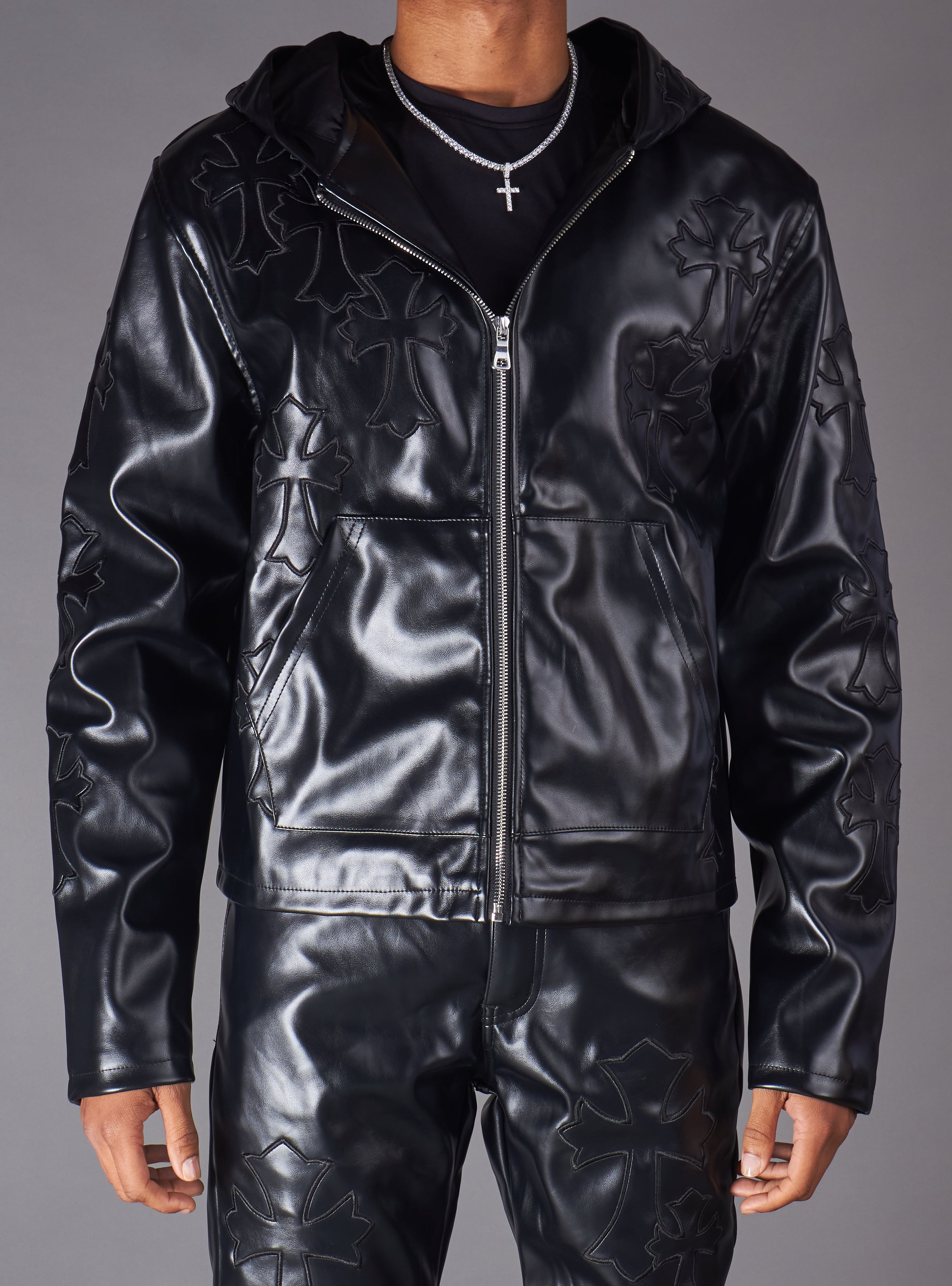 Politics Hoodie - Eris - Black Leather - Hol-44