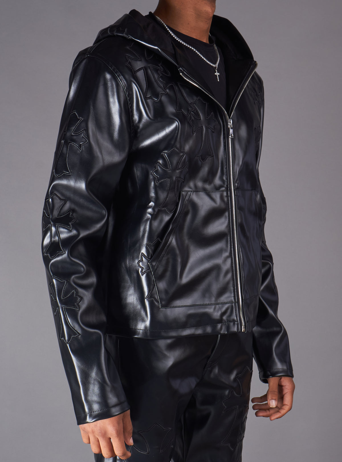 Politics Hoodie - Eris - Black Leather - Hol-44