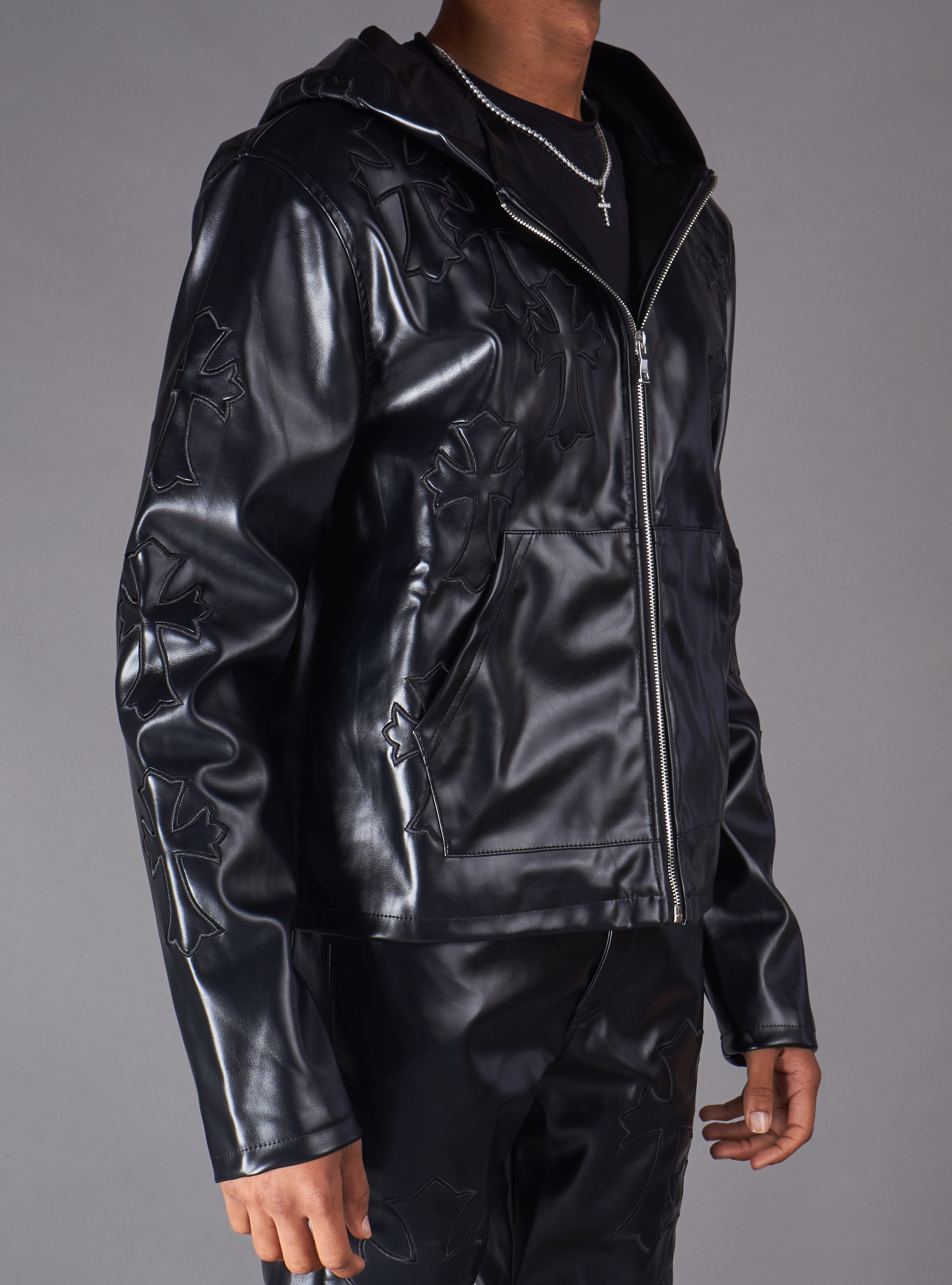 Politics Hoodie - Eris - Black Leather - Hol-44