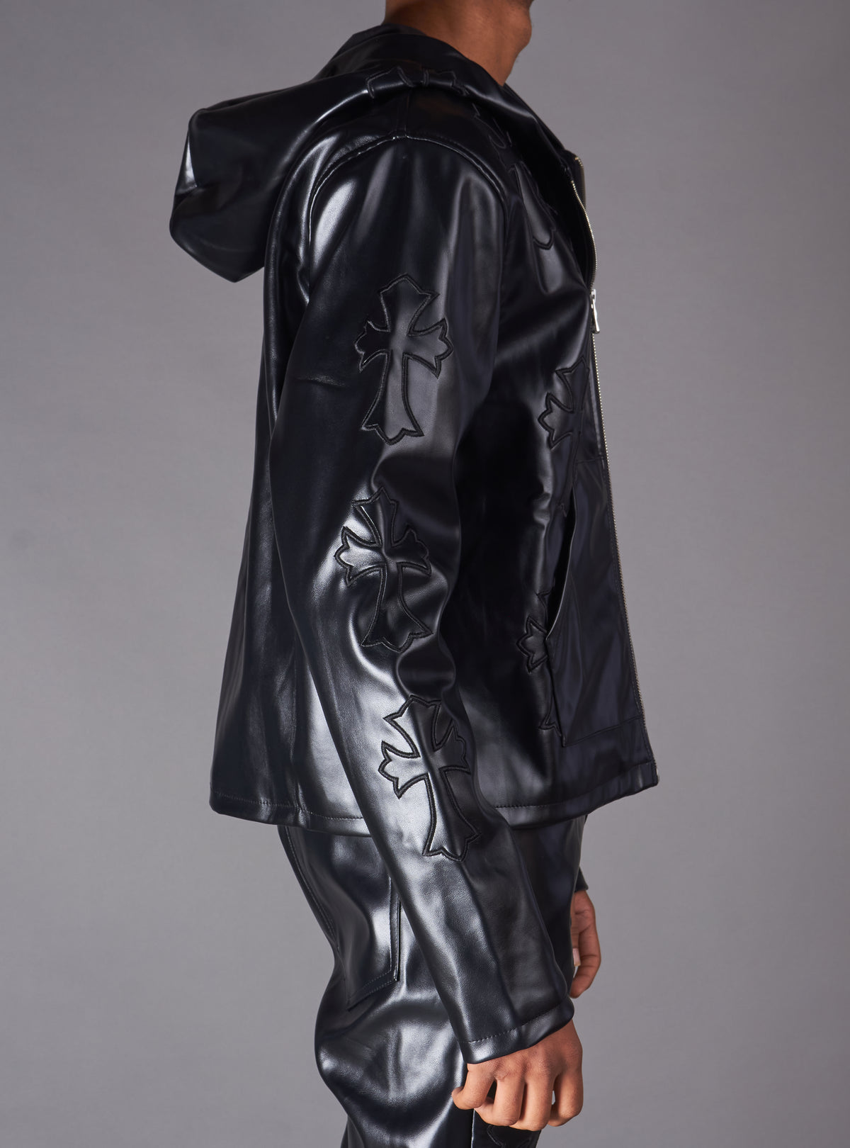 Politics Hoodie - Eris - Black Leather - Hol-44