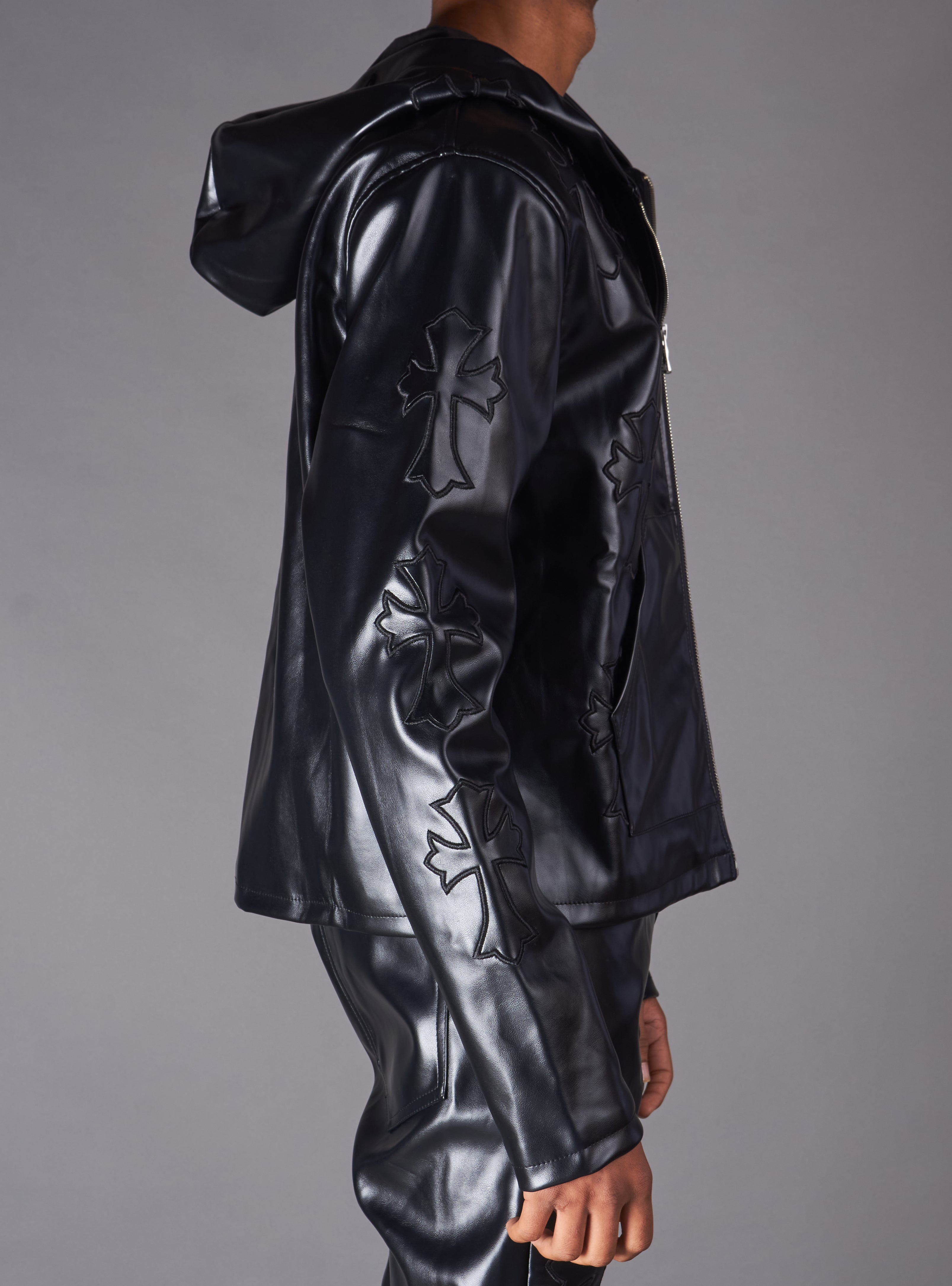 Politics Hoodie - Eris - Black Leather - Hol-44