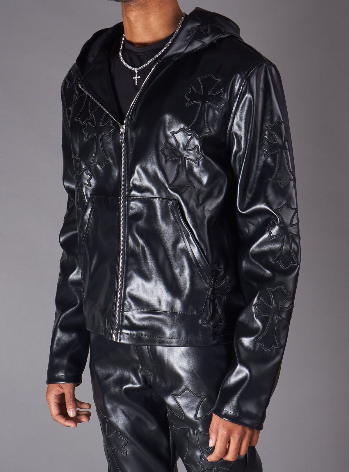 Politics Hoodie - Eris - Black Leather - Hol-44