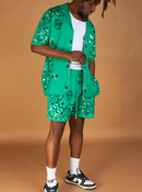 Politics Short Set - Paisley - Green - 644