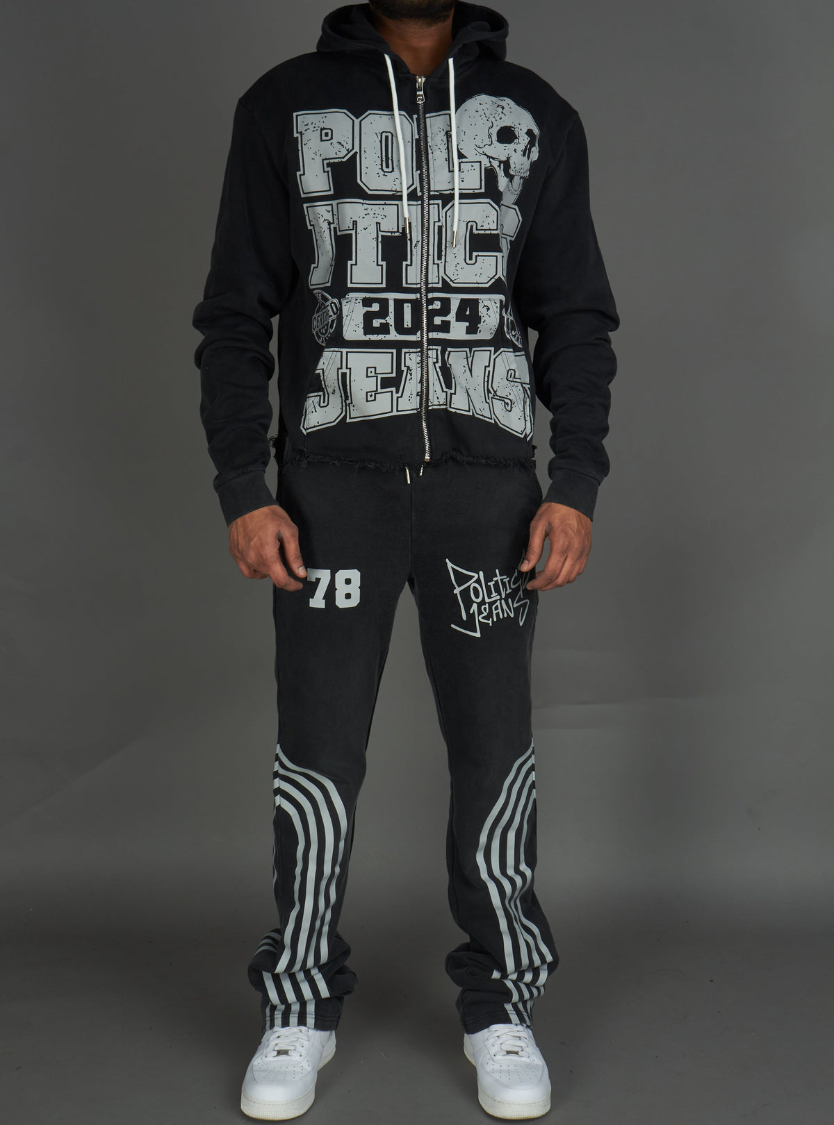 Politics Hoodie - Ruth - Grey Wash - 110