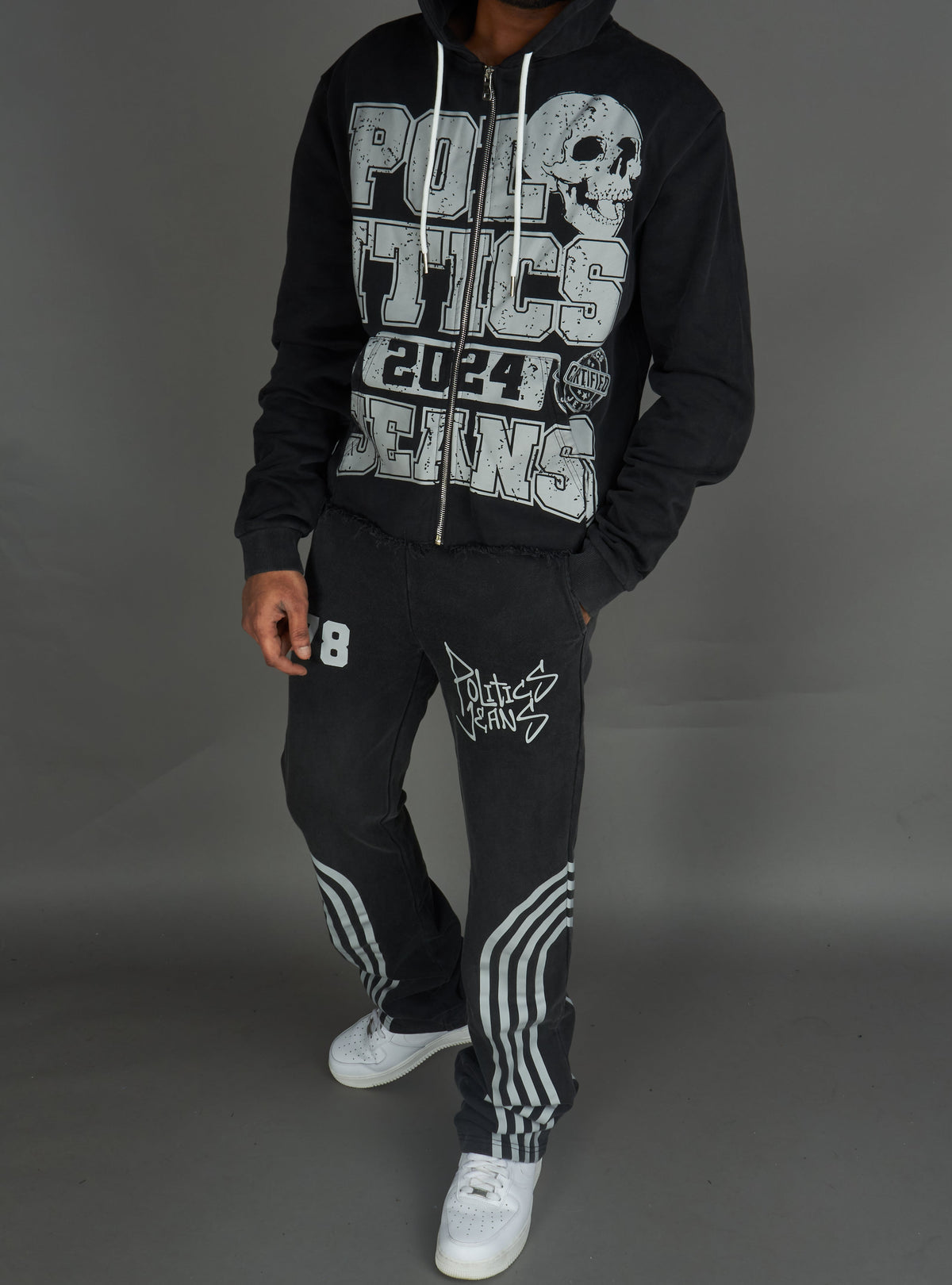 Politics Hoodie - Ruth - Grey Wash - 110