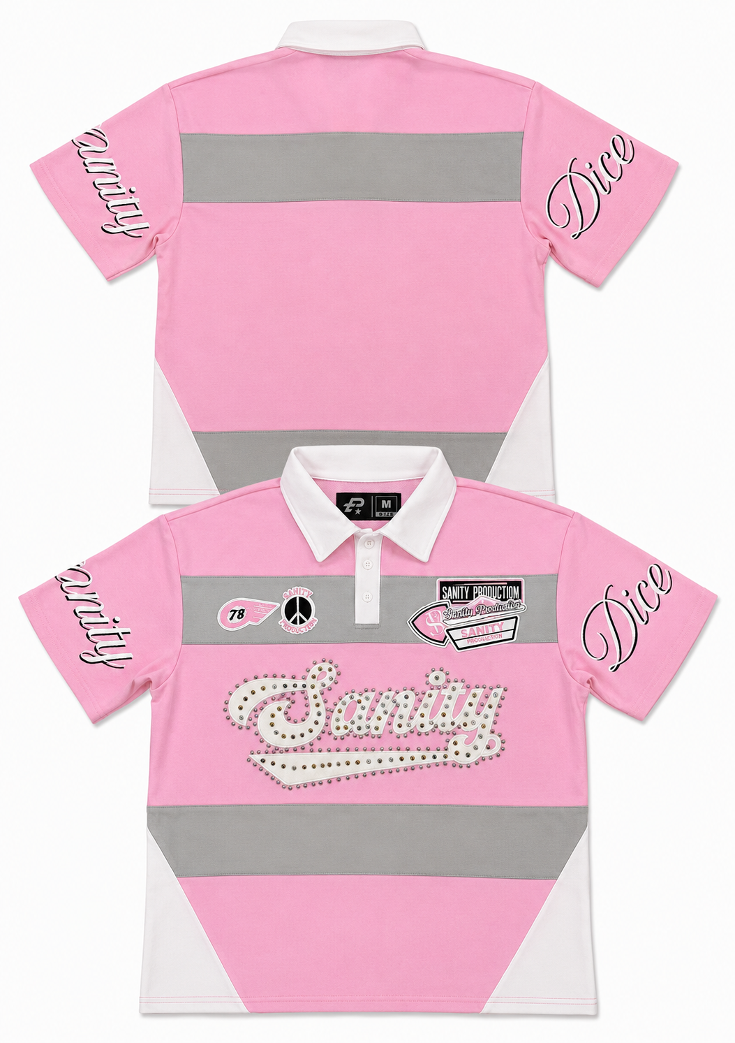 Politics T-Shirt - Pink And White - SPR26-85
