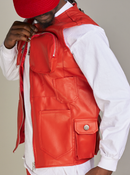 Politics Vest - Florence PU Leather - Scarlet - 492