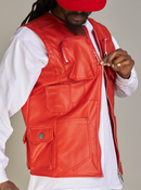 Politics Vest - Florence PU Leather - Scarlet - 492