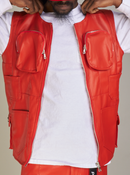 Politics Vest - Florence PU Leather - Scarlet - 492