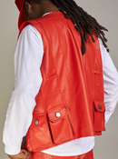 Politics Vest - Florence PU Leather - Scarlet - 492