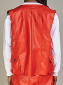 Politics Vest - Florence PU Leather - Scarlet - 492