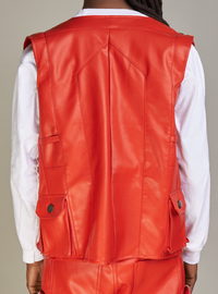 Politics Vest - Florence PU Leather - Scarlet - 492