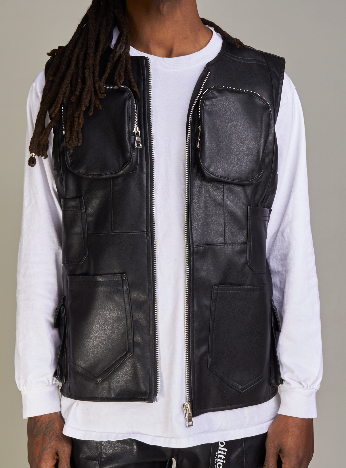 Politics Vest - Florence PU Leather - Black - 491