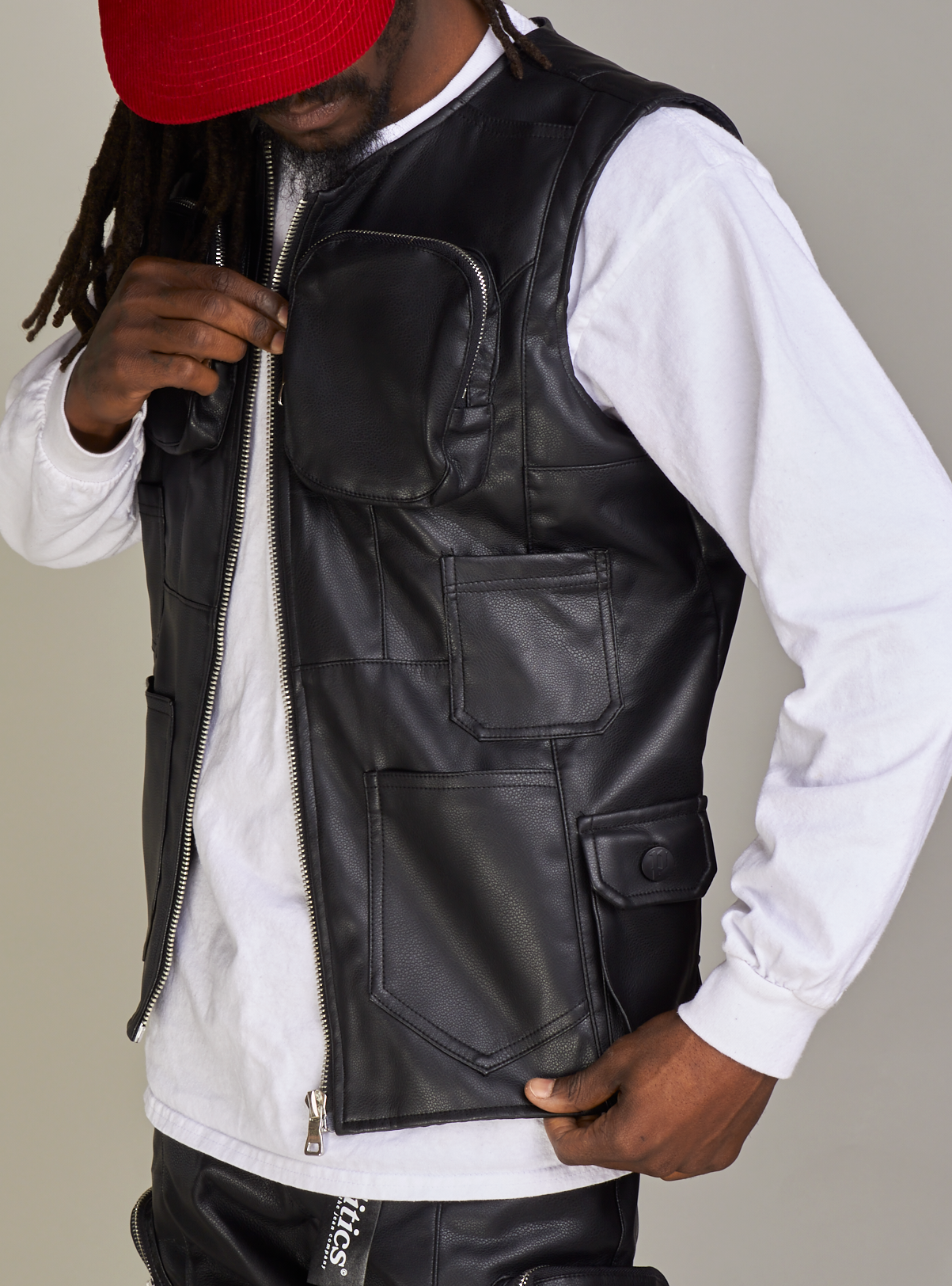 Politics Vest - Florence PU Leather - Black - 491