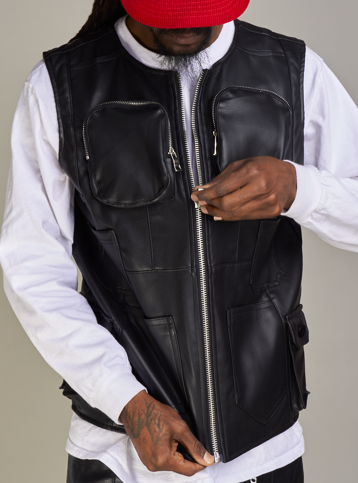 Politics Vest - Florence PU Leather - Black - 491