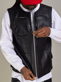 Politics Vest - Florence PU Leather - Black - 491