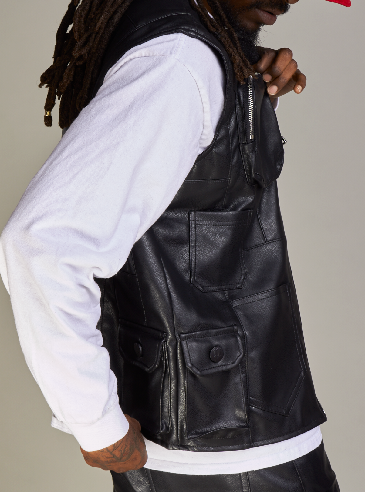 Politics Vest - Florence PU Leather - Black - 491